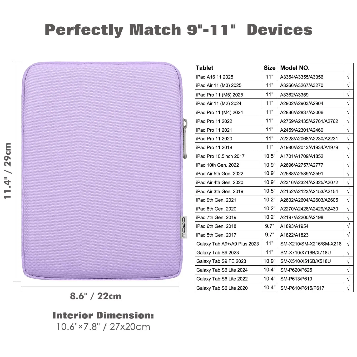 MoKo Borsa Sleeve per Tablet 9-11 Pollici, Sottile - immagine 2
