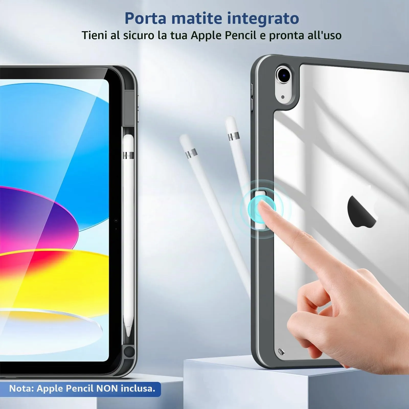 TiMOVO Cover per iPad A16 11. Gen 11"&10. Gen 10,9", Grigio Siderale - immagine 4