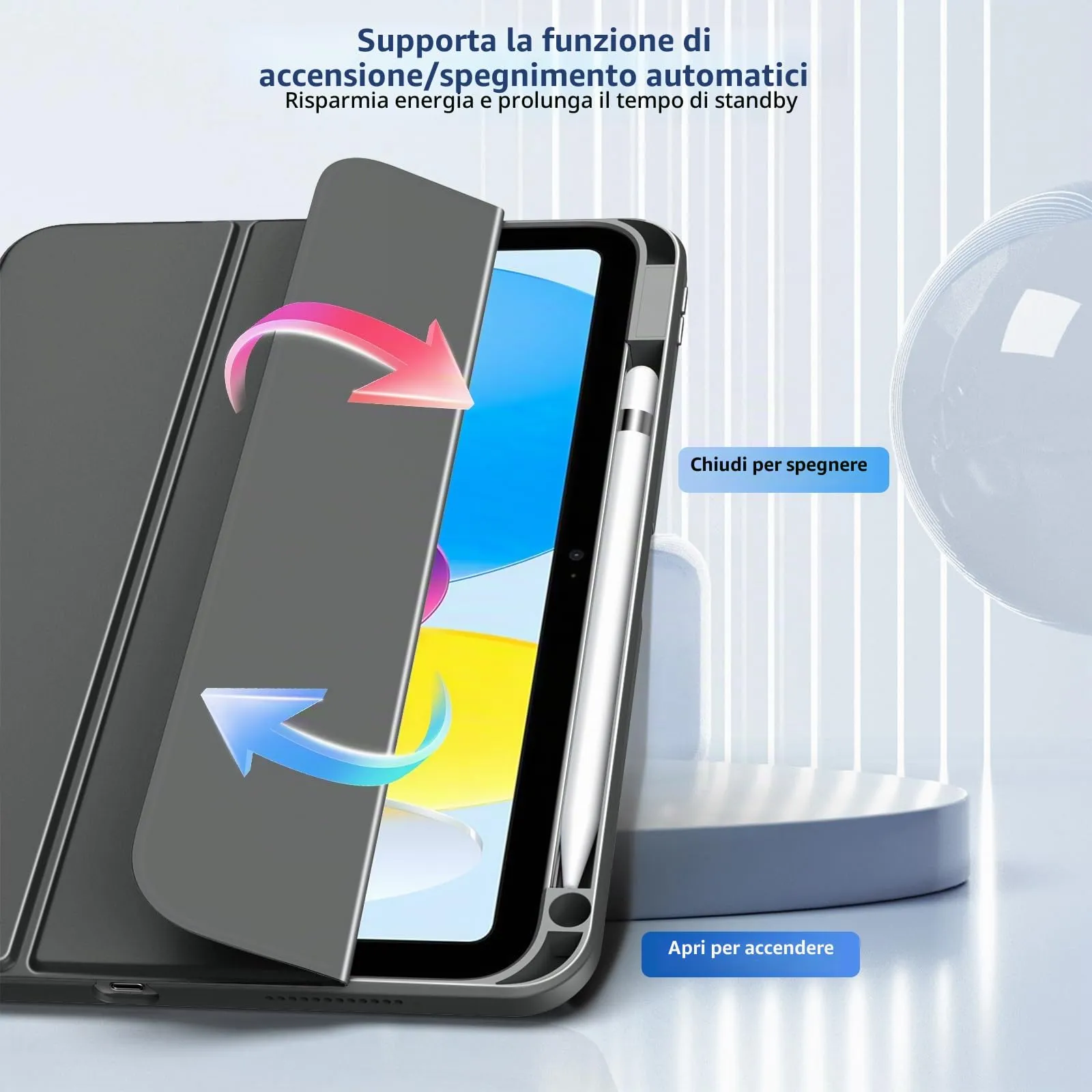 TiMOVO Cover per iPad A16 11. Gen 11"&10. Gen 10,9", Grigio Siderale - immagine 5