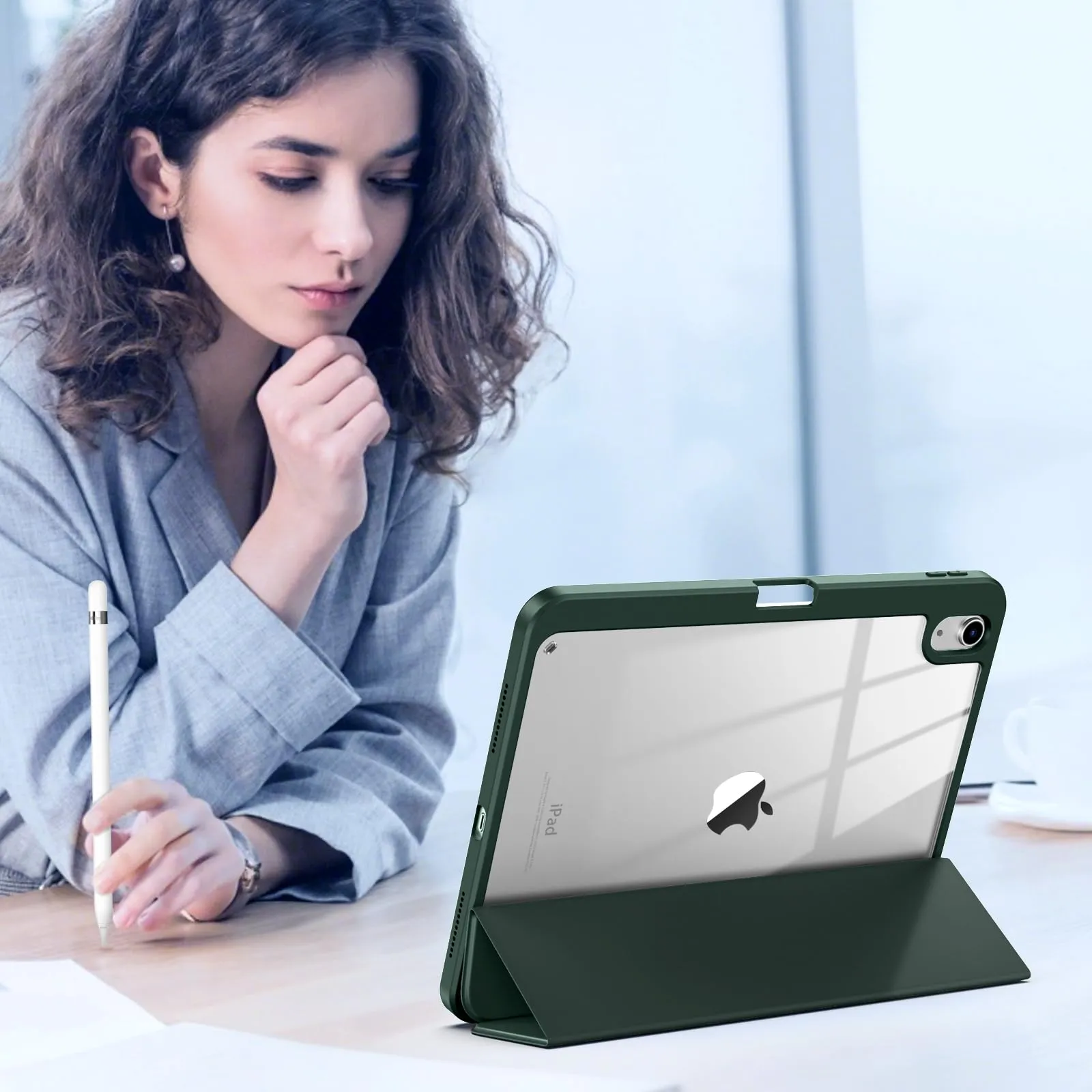 TiMOVO Cover per iPad A16 11. Gen 11"&10. Gen 10,9", Verde notte - immagine 8
