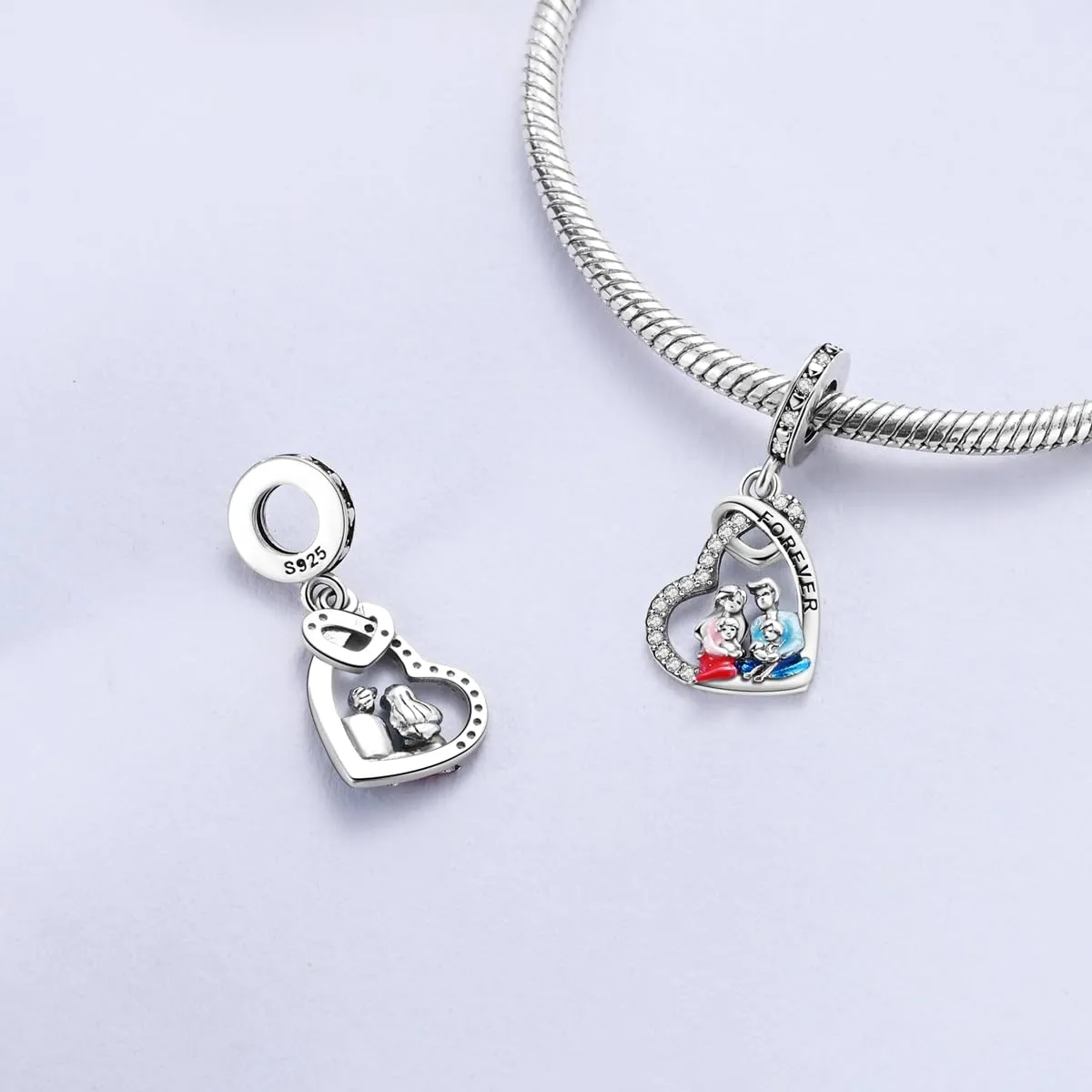 QIKAOLA Ciondolo Bead Charm Perline in argento sterling S925 per bracciali e collane europee per donne - immagine 3