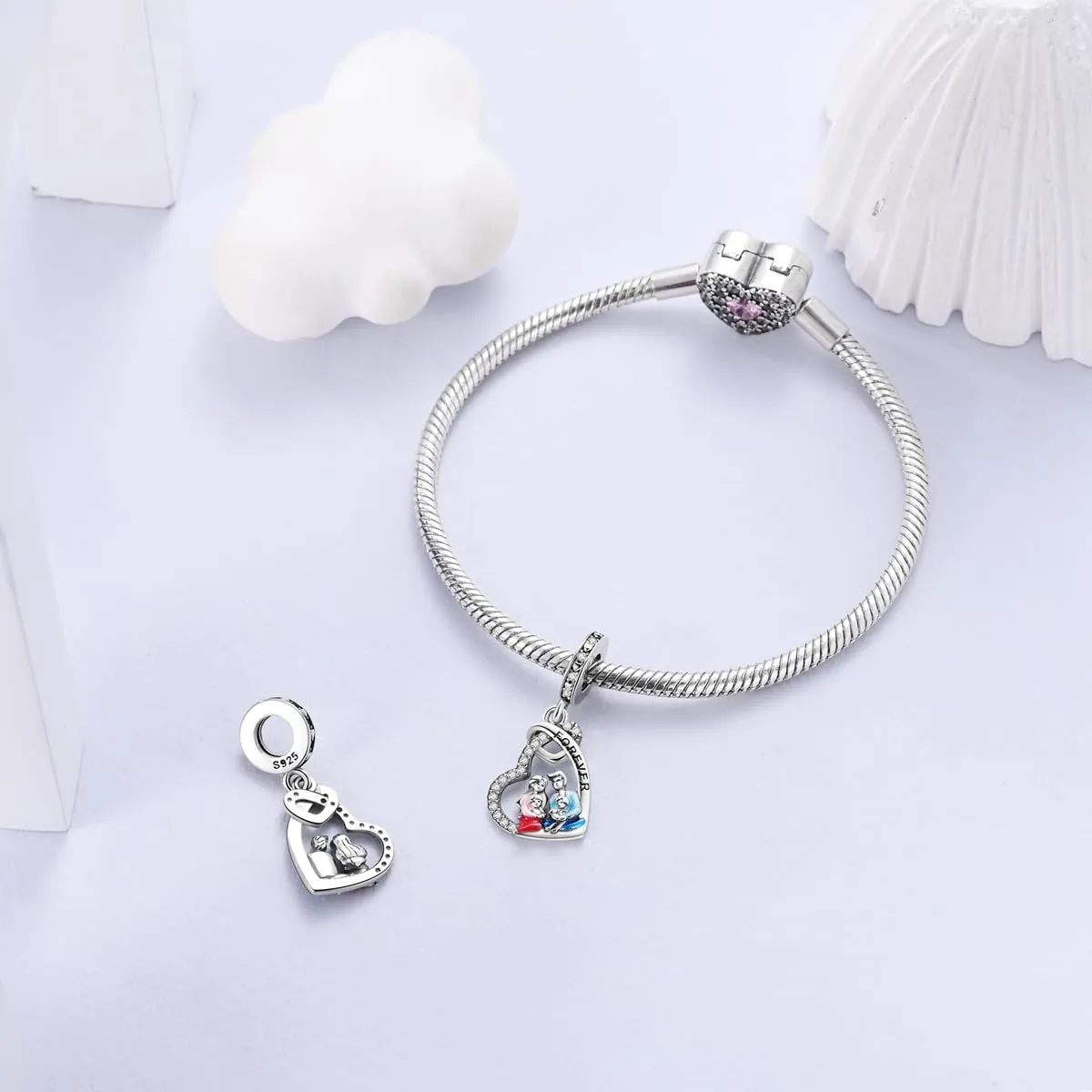 QIKAOLA Ciondolo Bead Charm Perline in argento sterling S925 per bracciali e collane europee per donne - immagine 4