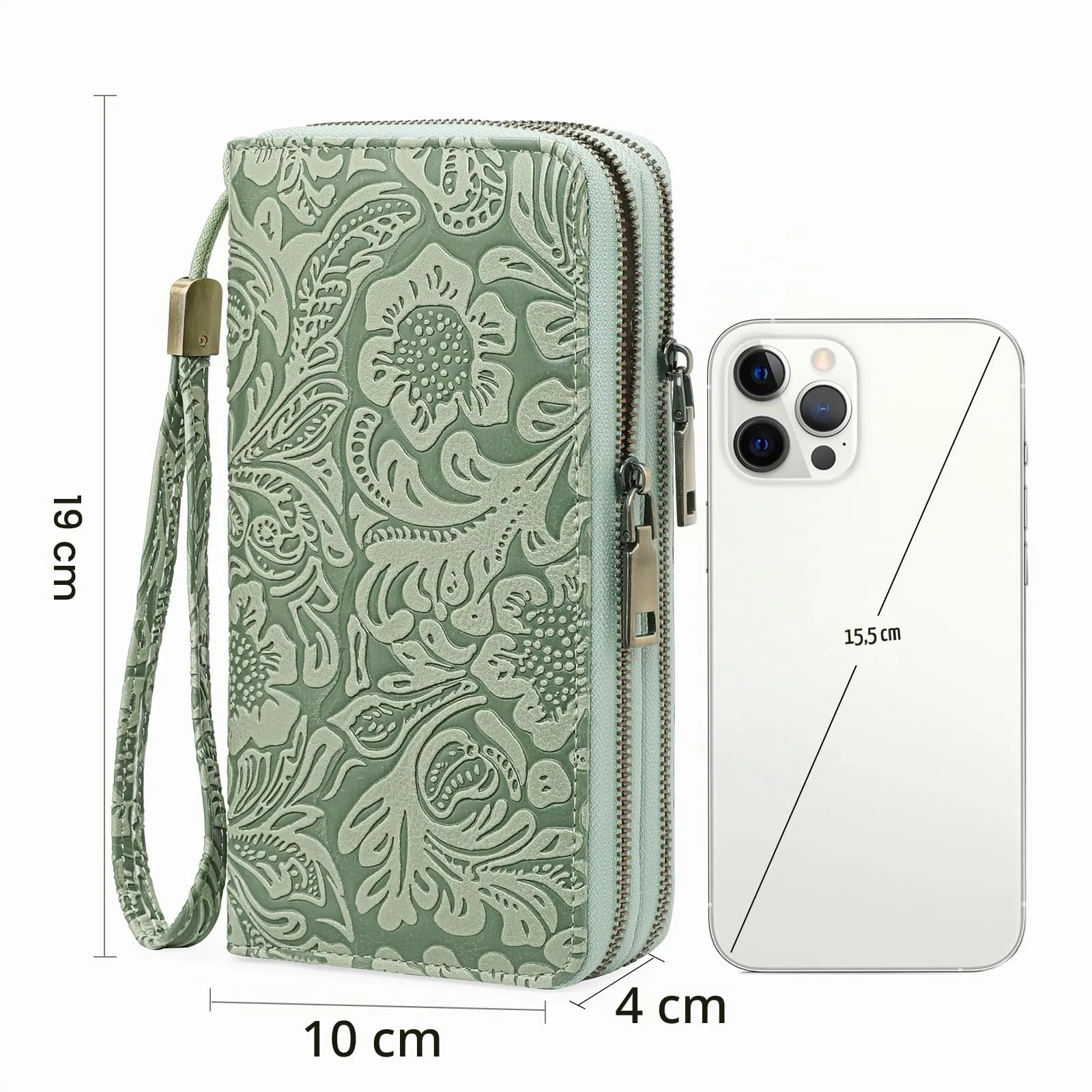 GOIACII Portafoglio Donna Grande in Vegan Pelle con Blocco RFID Portamonete Formato lungo Doppia Cerniera con 24 Scomparti per Carte di Credito - immagine 5