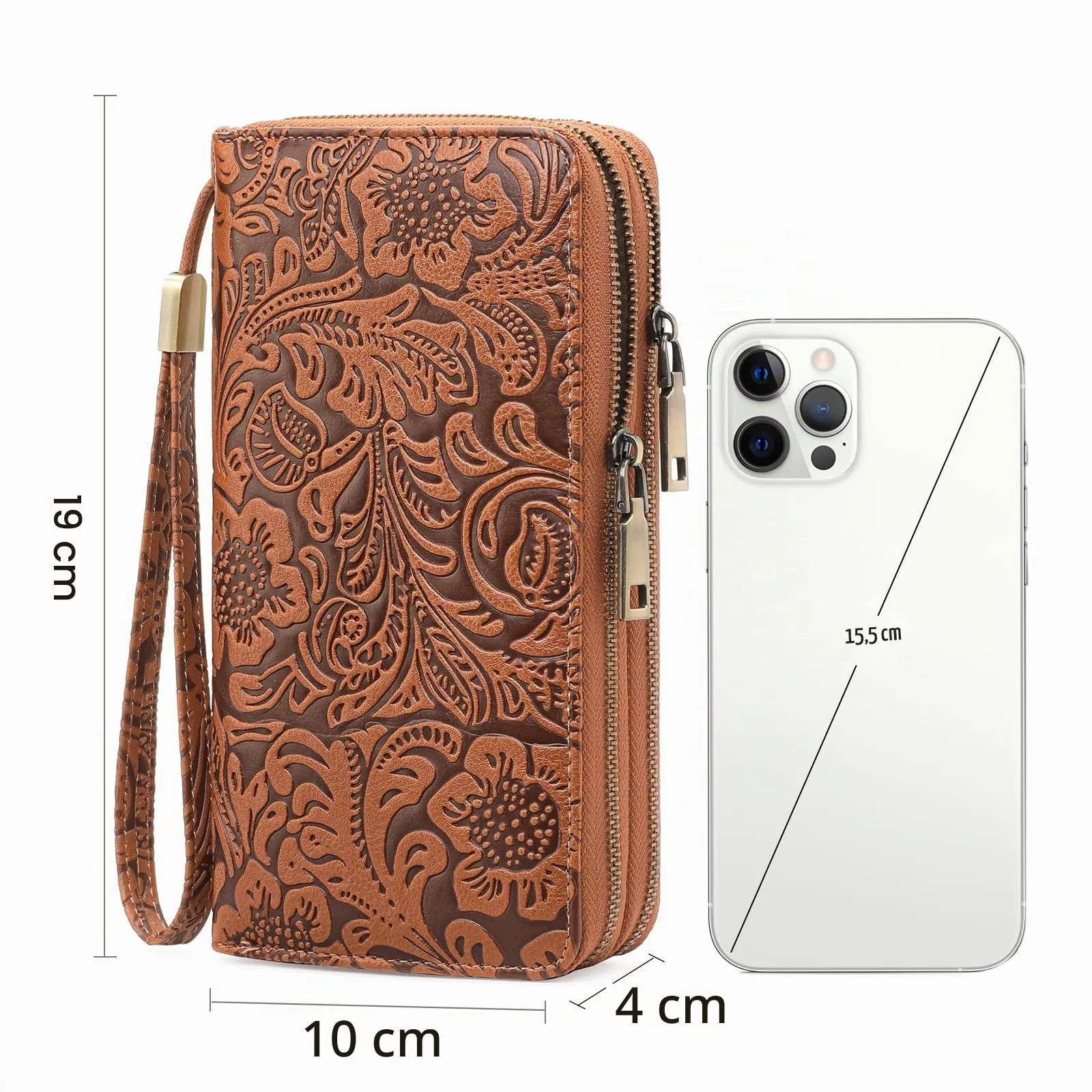 GOIACII Portafoglio Donna Grande in Vegan Pelle con Blocco RFID Portamonete Formato lungo Doppia Cerniera con 24 Scomparti per Carte di Credito - immagine 5