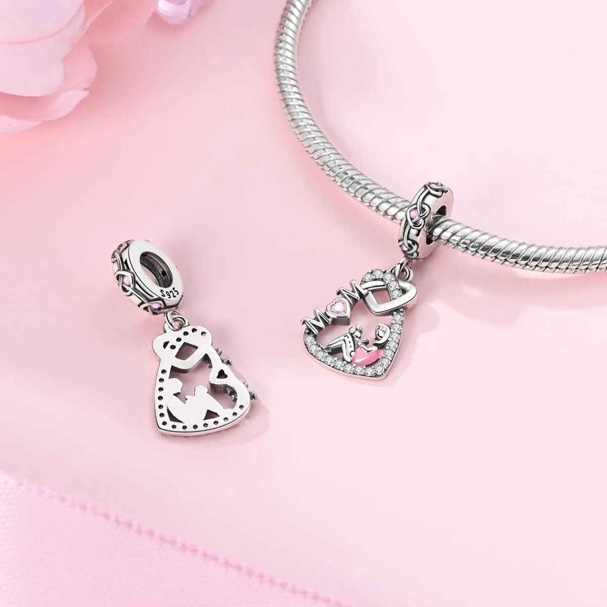 QIKAOLA Ciondolo Bead Charm Perline in argento sterling S925 per bracciali e collane europee per donne - immagine 3