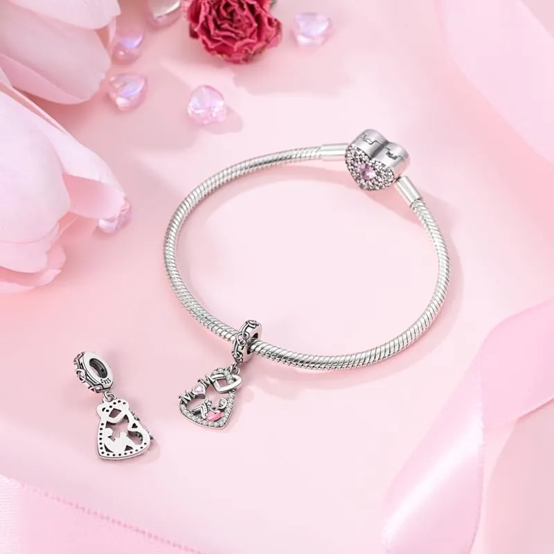 QIKAOLA Ciondolo Bead Charm Perline in argento sterling S925 per bracciali e collane europee per donne - immagine 4