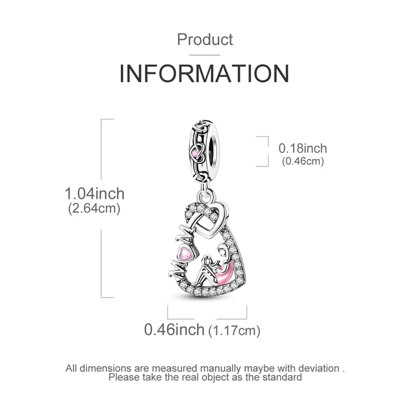 QIKAOLA Ciondolo Bead Charm Perline in argento sterling S925 per bracciali e collane europee per donne - immagine 5