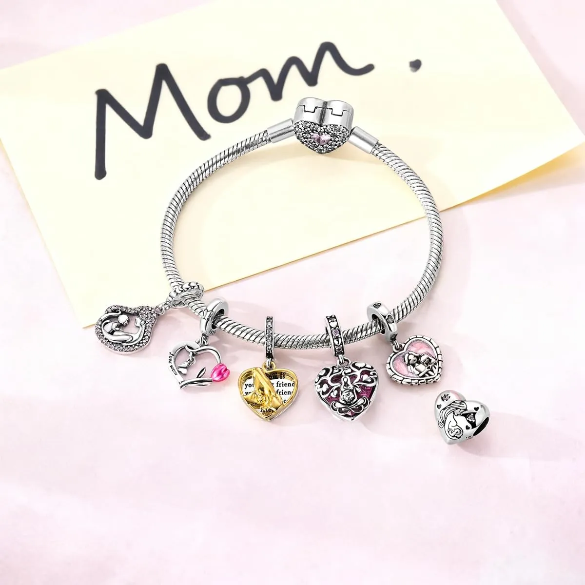 QIKAOLA Ciondolo Bead Charm Perline in argento sterling S925 per bracciali e collane europee per donne - immagine 7