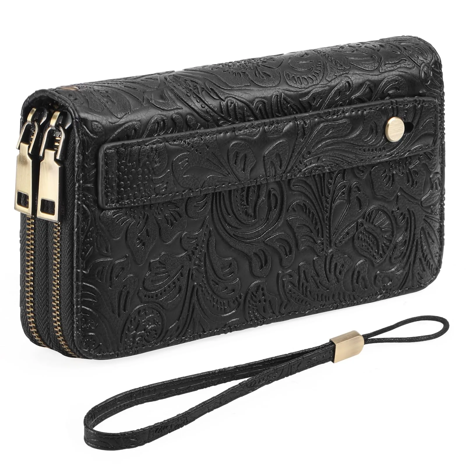 GOIACII Portafoglio Donna Grande in Vegan Pelle con Blocco RFID Portamonete Formato lungo Doppia Cerniera con 24 Scomparti per Carte di Credito - immagine 8