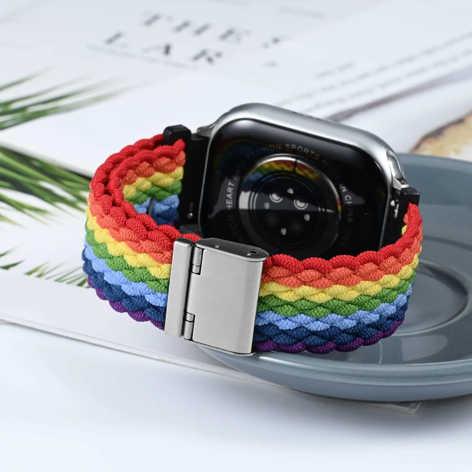 WOCCI 20mm Intrecciato Nylon Cinturino per Orologio da Uomo e da Donna, Regolabile Fibbia Argento (Multicolore) - immagine 2