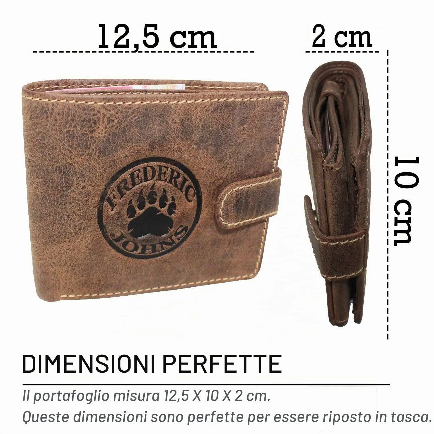 Frédéric Johns Portafoglio Uomo in Vera Pelle Portafoglio Vintage con Blocco RFID - Elegante e Compatto - immagine 4