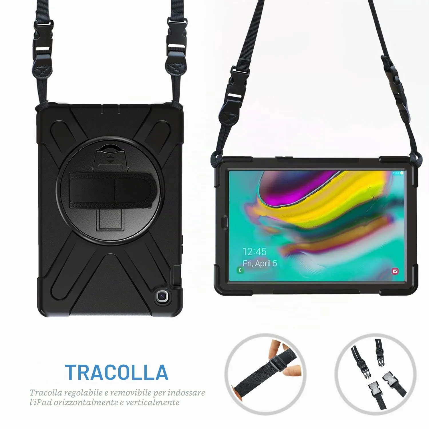 Gerutek Cover per Samsung Galaxy Tab S5e 10.5 Pollici 2019, Nero - immagine 5