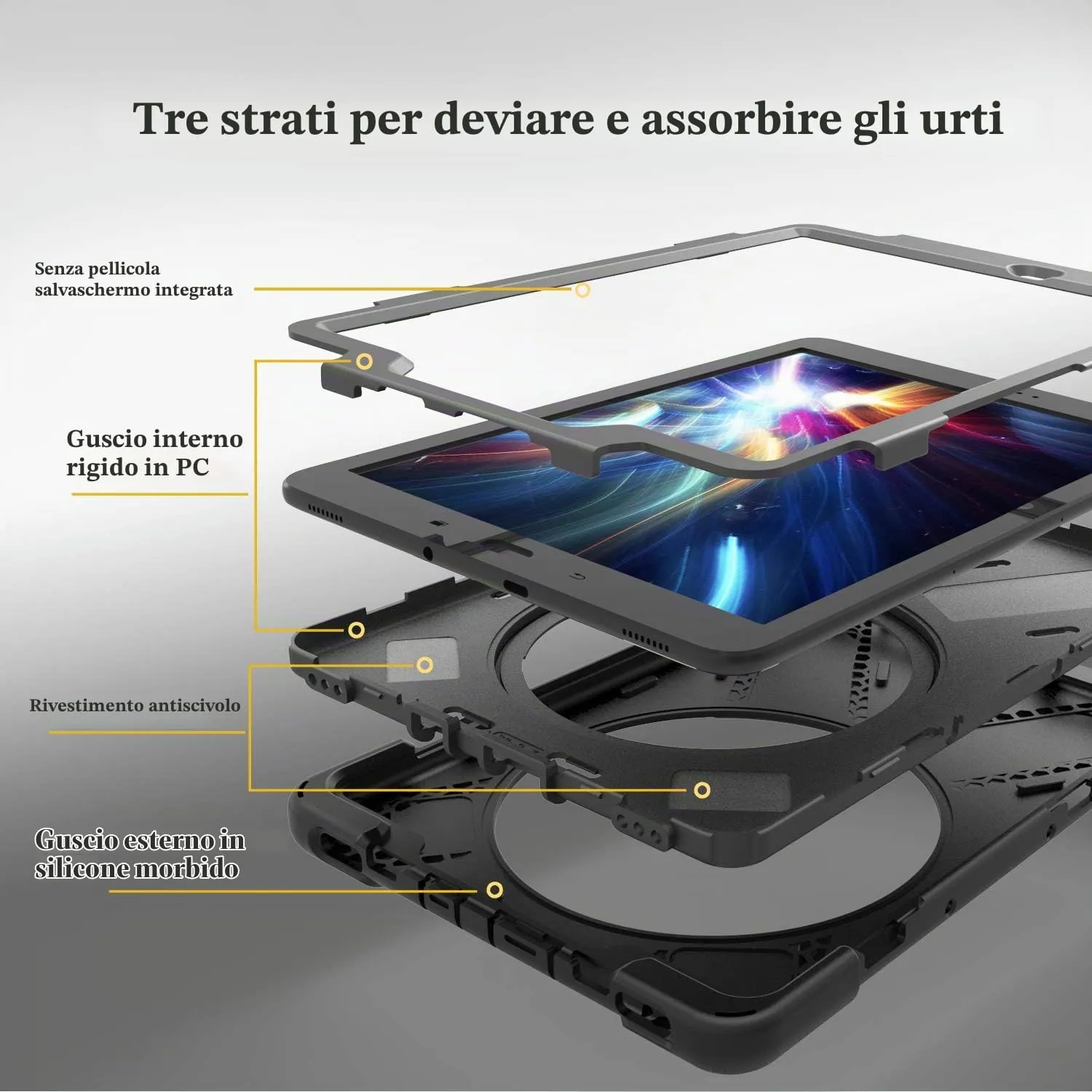 Gerutek Cover per Samsung Galaxy Tab S3 9.7 Pollici 2017, Nero - immagine 2