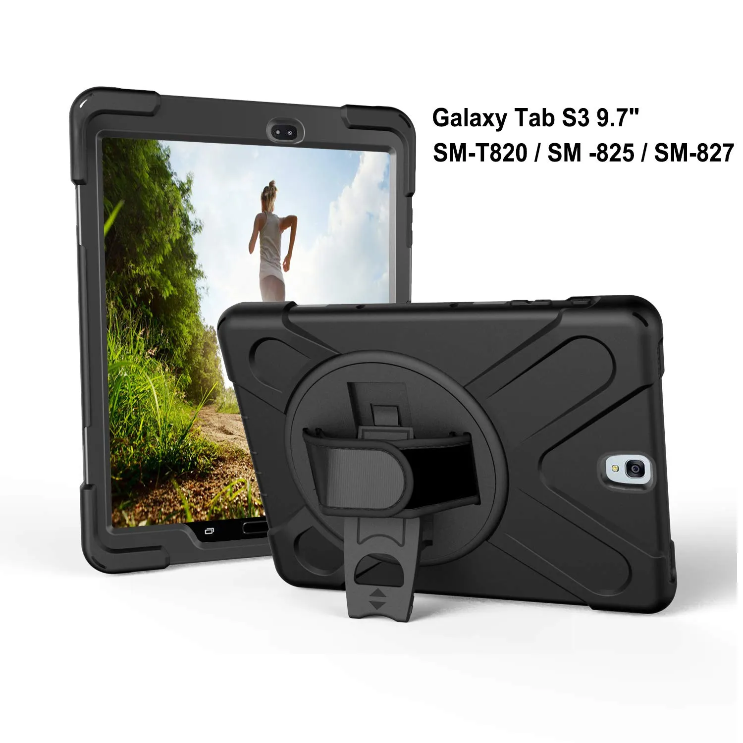 Gerutek Cover per Samsung Galaxy Tab S3 9.7 Pollici 2017, Nero - immagine 4