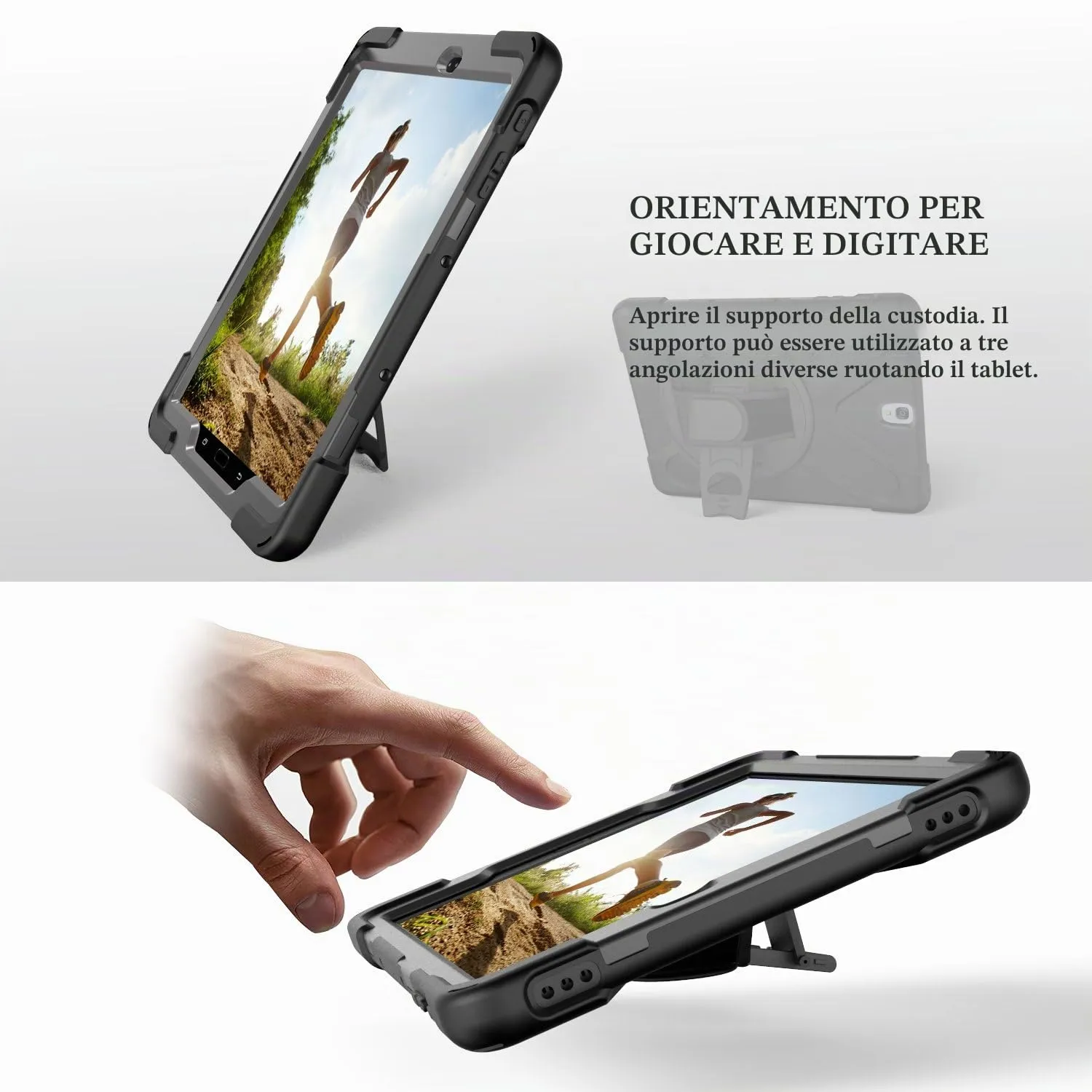 Gerutek Cover per Samsung Galaxy Tab S3 9.7 Pollici 2017, Nero - immagine 7