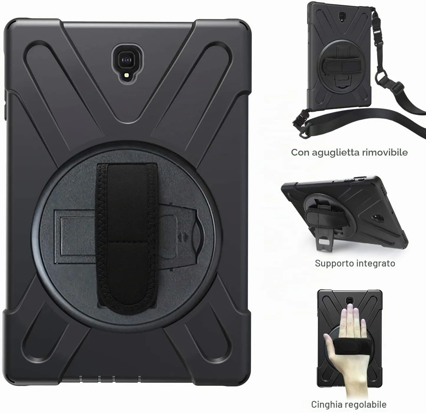 Gerutek Cover per Samsung Galaxy Tab S4 10.5 Pollici 2018, Nero - immagine 2