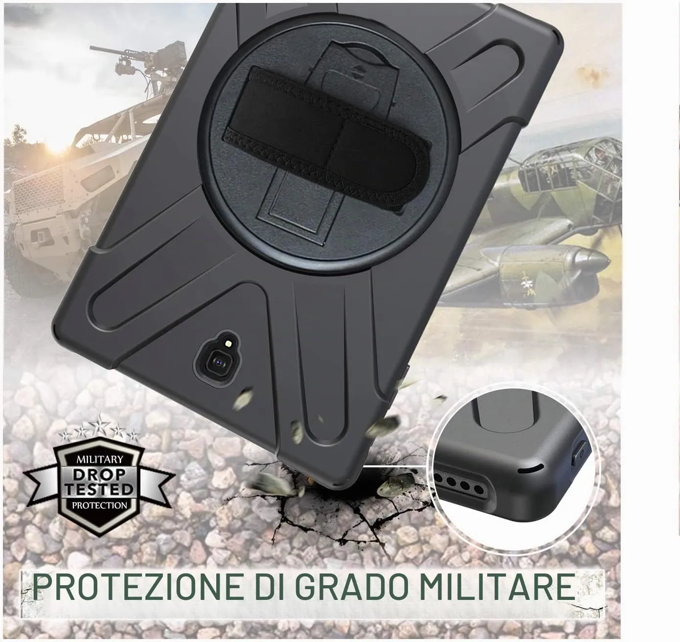 Gerutek Cover per Samsung Galaxy Tab S4 10.5 Pollici 2018, Nero - immagine 3