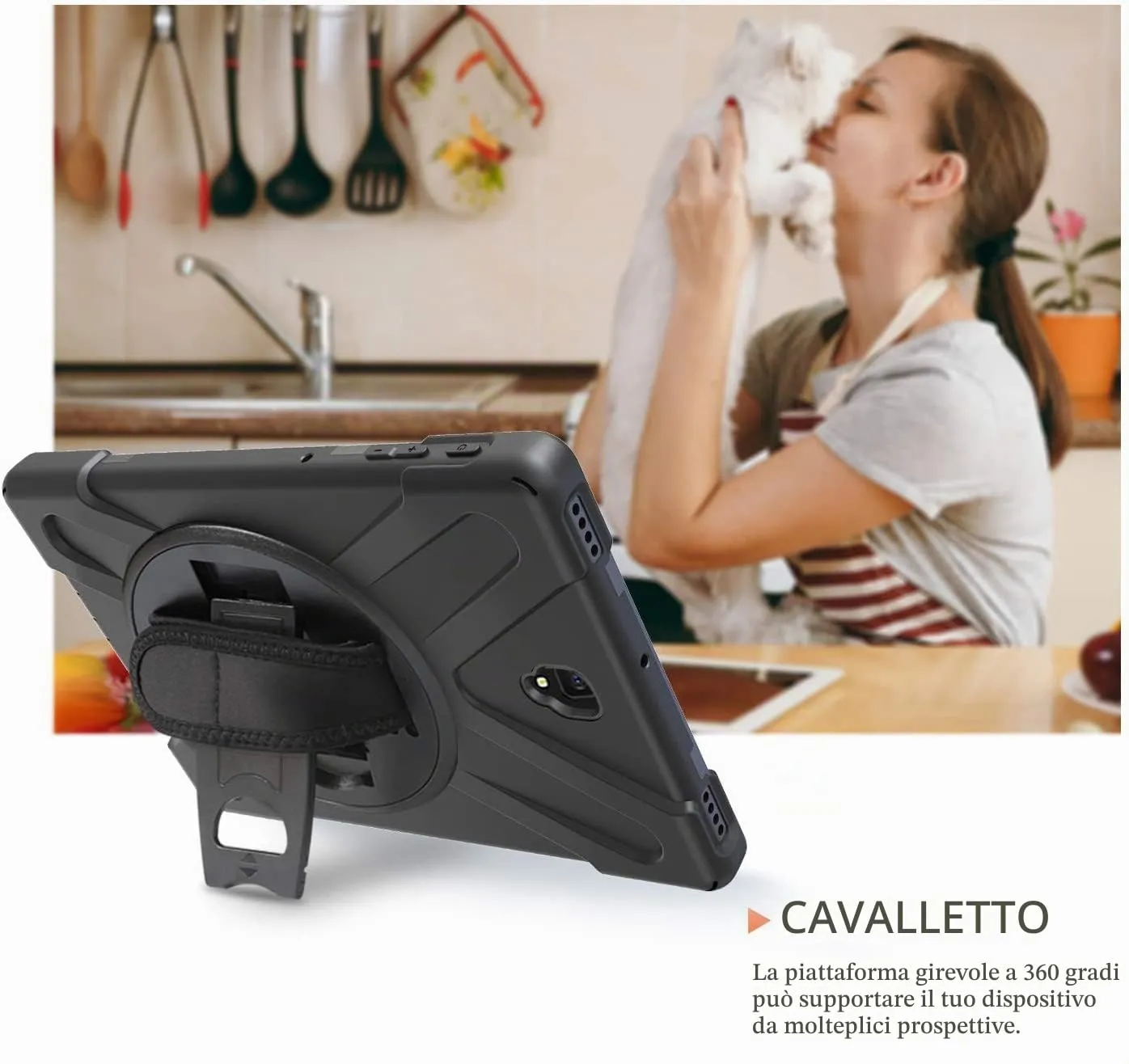 Gerutek Cover per Samsung Galaxy Tab S4 10.5 Pollici 2018, Nero - immagine 4