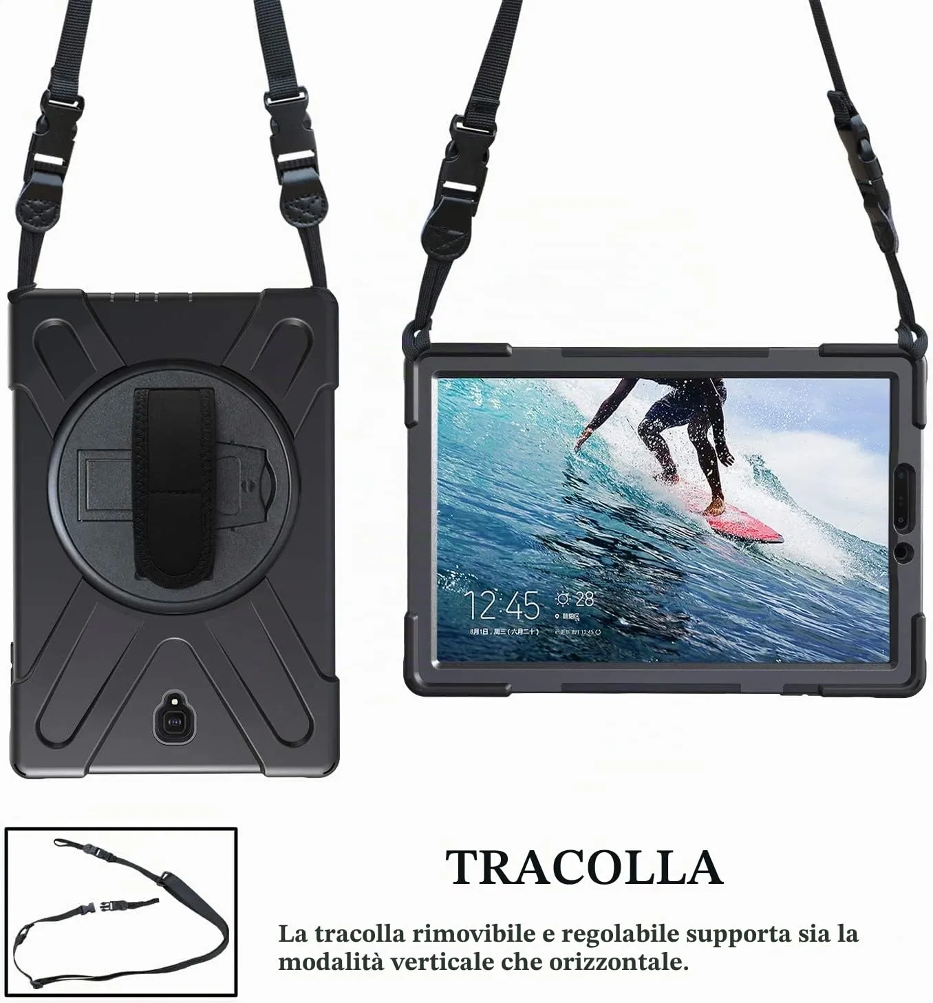 Gerutek Cover per Samsung Galaxy Tab S4 10.5 Pollici 2018, Nero - immagine 9