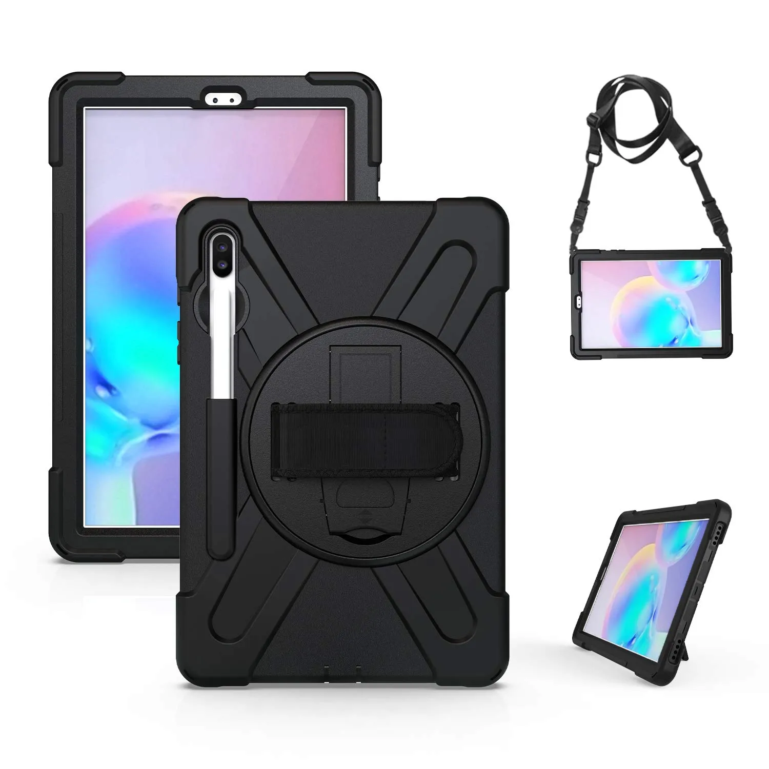 Gerutek Cover per Samsung Galaxy Tab S6 10,5 Pollici 2019, Nero - immagine 1