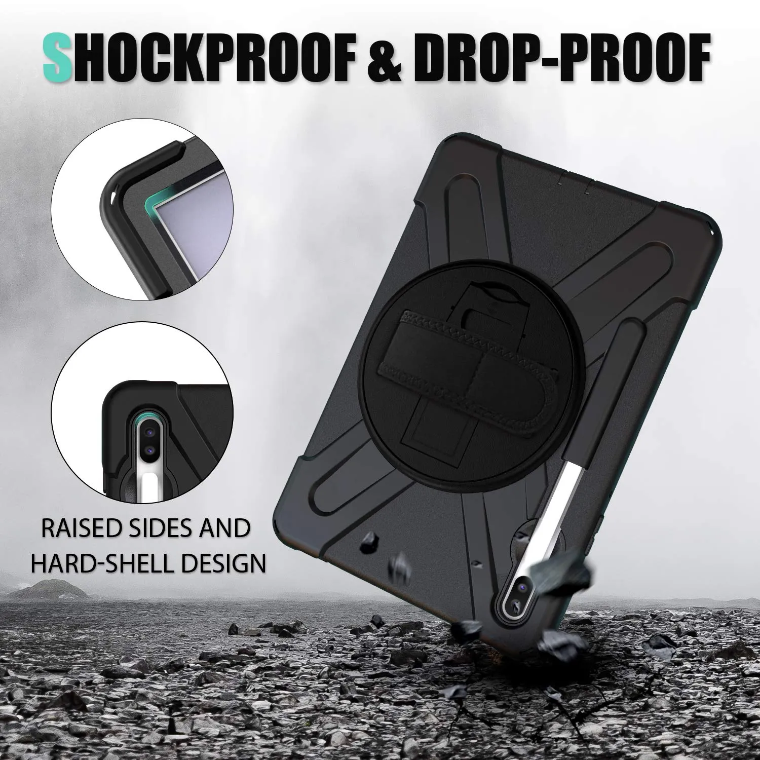 Gerutek Cover per Samsung Galaxy Tab S6 10,5 Pollici 2019, Nero - immagine 2