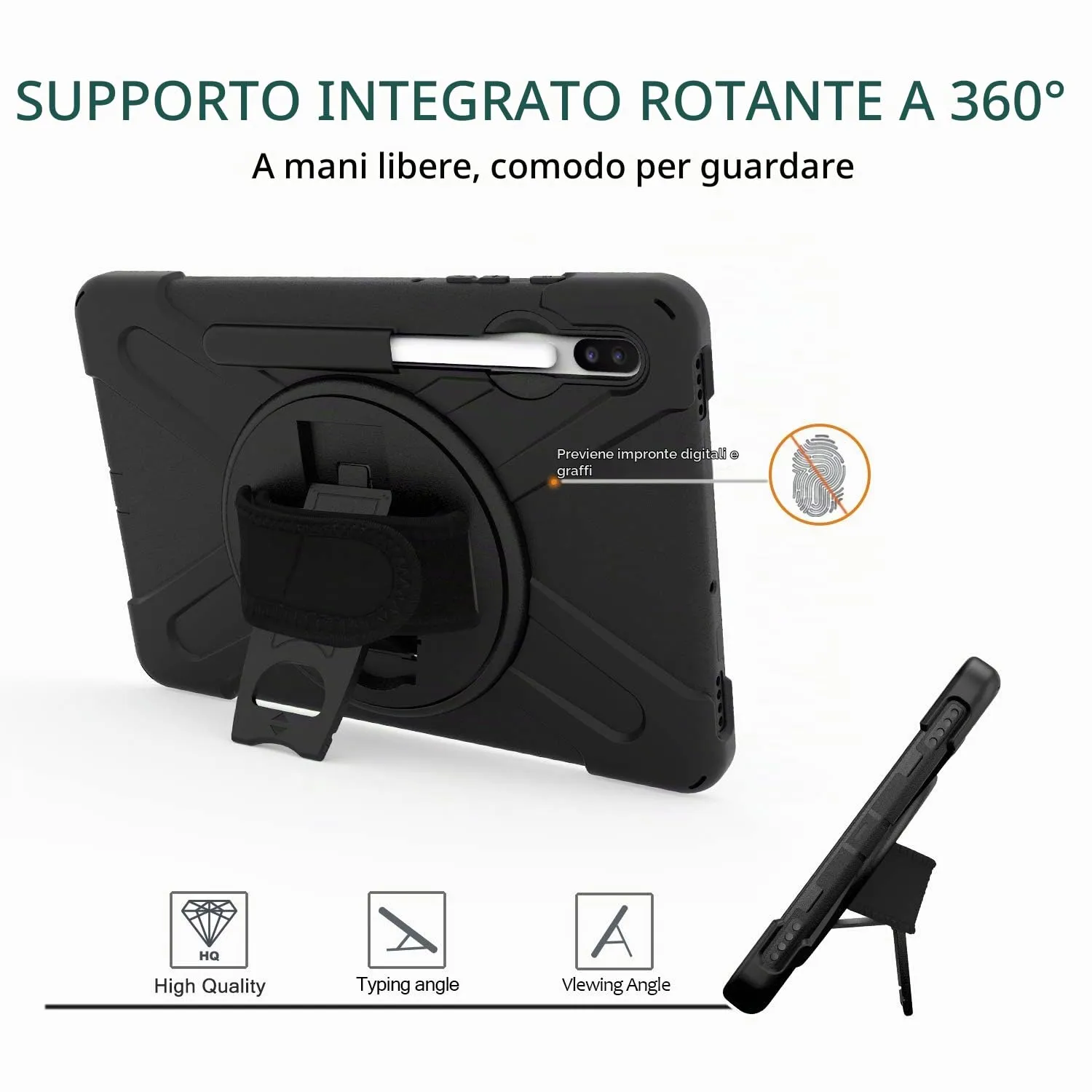 Gerutek Cover per Samsung Galaxy Tab S6 10,5 Pollici 2019, Nero - immagine 4
