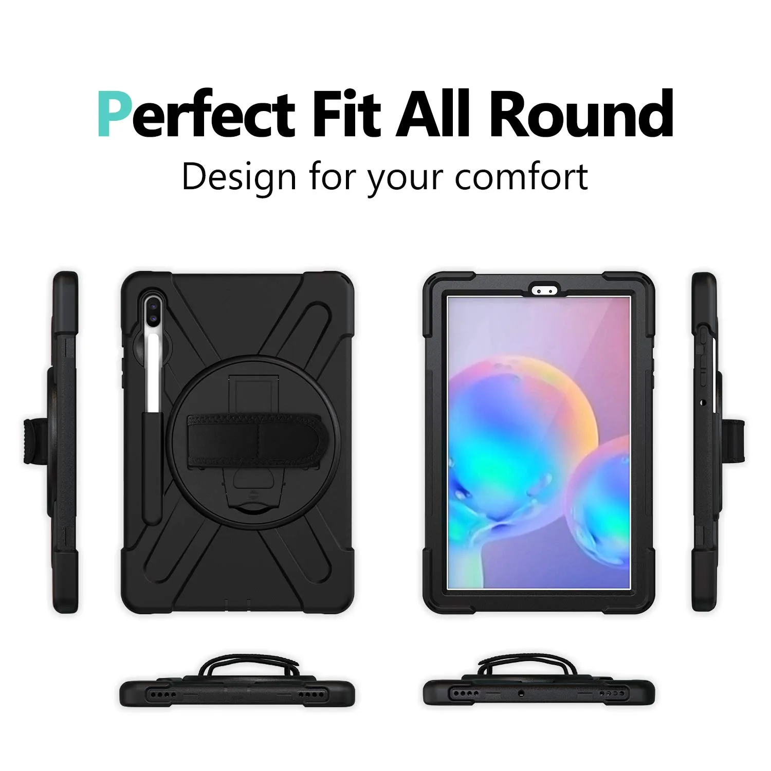Gerutek Cover per Samsung Galaxy Tab S6 10,5 Pollici 2019, Nero - immagine 6