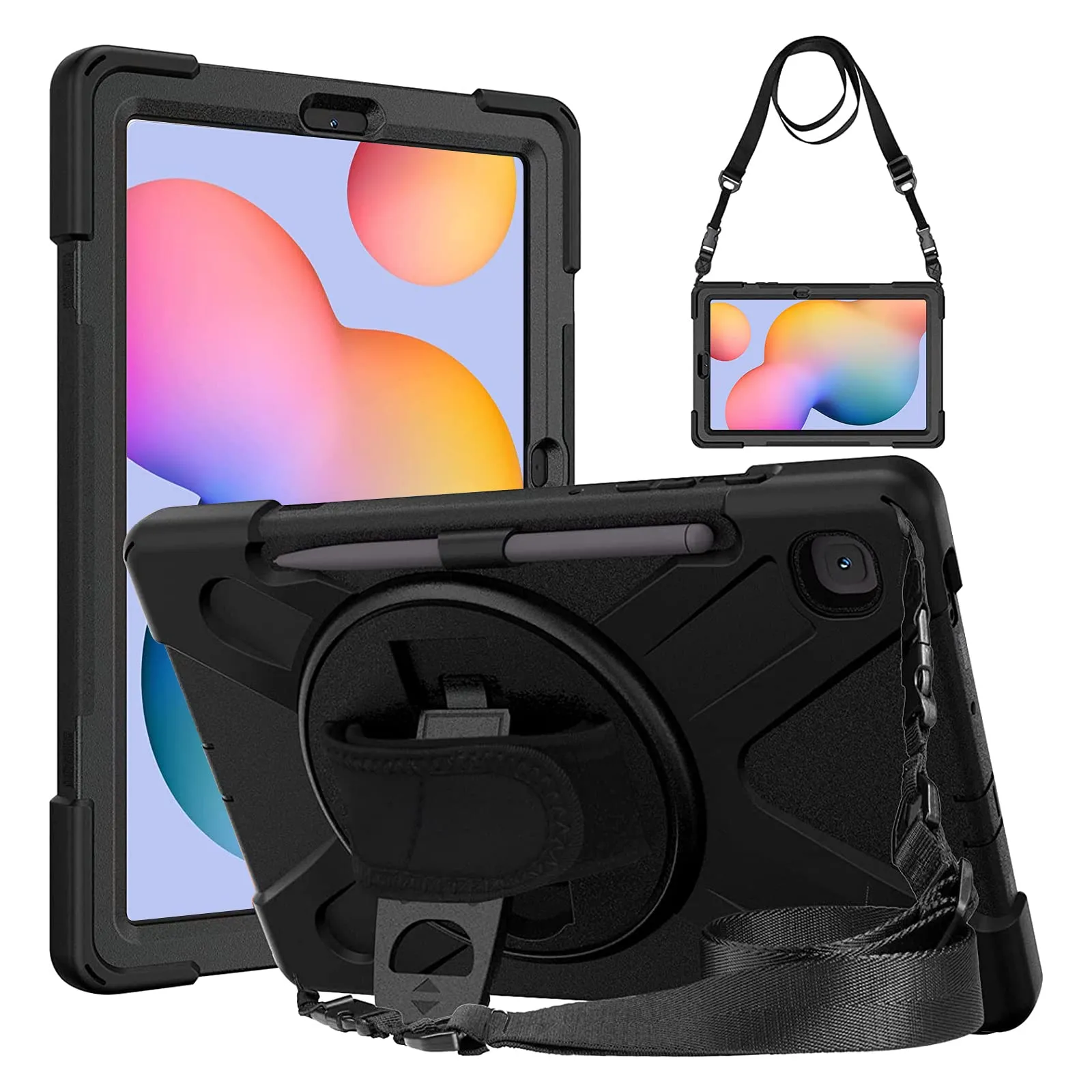 Gerutek Cover per Samsung Galaxy Tab S6 Lite 10,4'' 2024/2022/2020, Nero - immagine 1