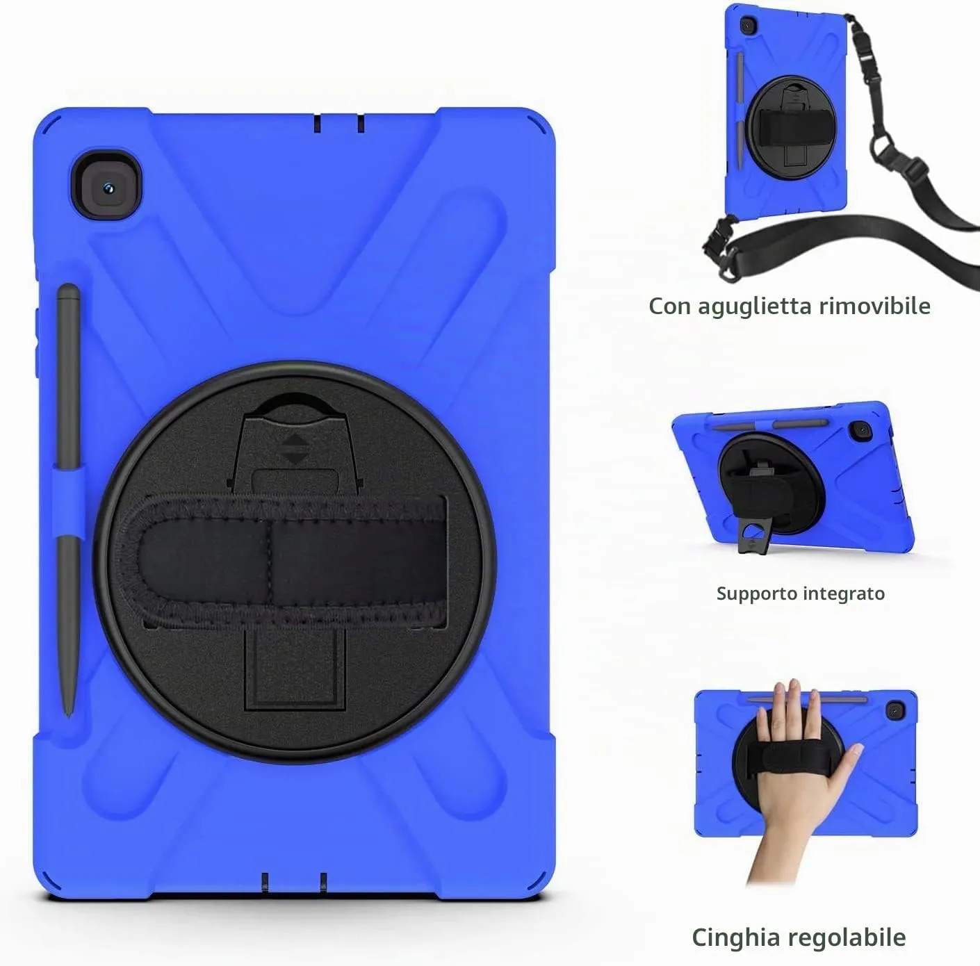 Gerutek Cover per Samsung Galaxy Tab S6 Lite 10,4'' 2024/2022/2020, Blu - immagine 3