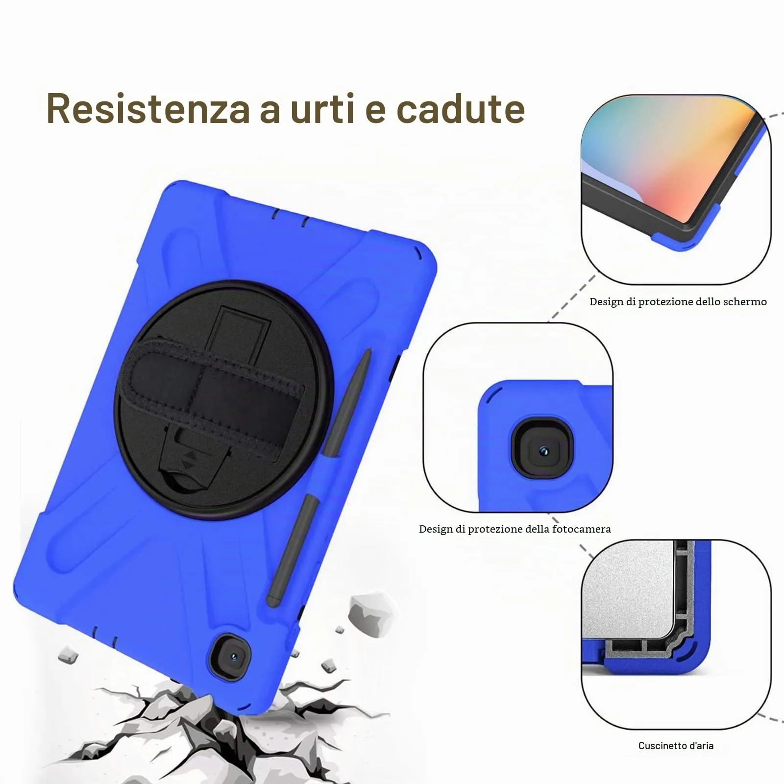 Gerutek Cover per Samsung Galaxy Tab S6 Lite 10,4'' 2024/2022/2020, Blu - immagine 4