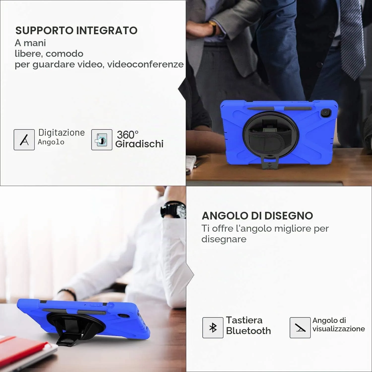 Gerutek Cover per Samsung Galaxy Tab S6 Lite 10,4'' 2024/2022/2020, Blu - immagine 6