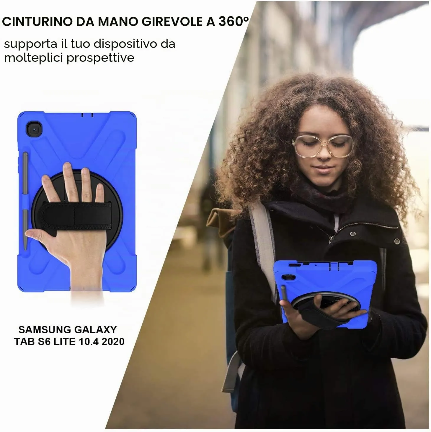 Gerutek Cover per Samsung Galaxy Tab S6 Lite 10,4'' 2024/2022/2020, Blu - immagine 7