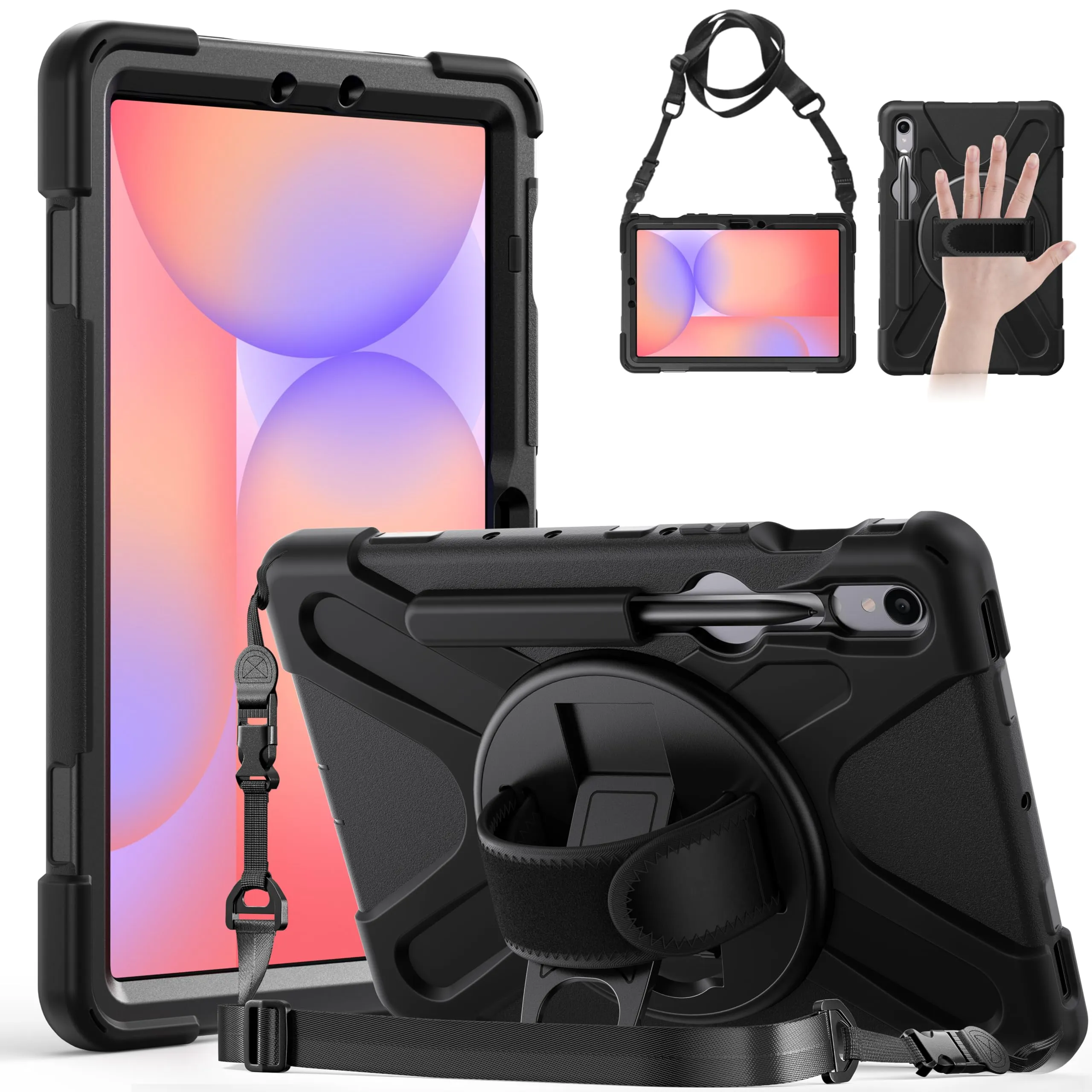 Gerutek Cover per Samsung Galaxy Tab S10 Lite/S10 FE/ S9 FE 10,9'', Nero - immagine 1