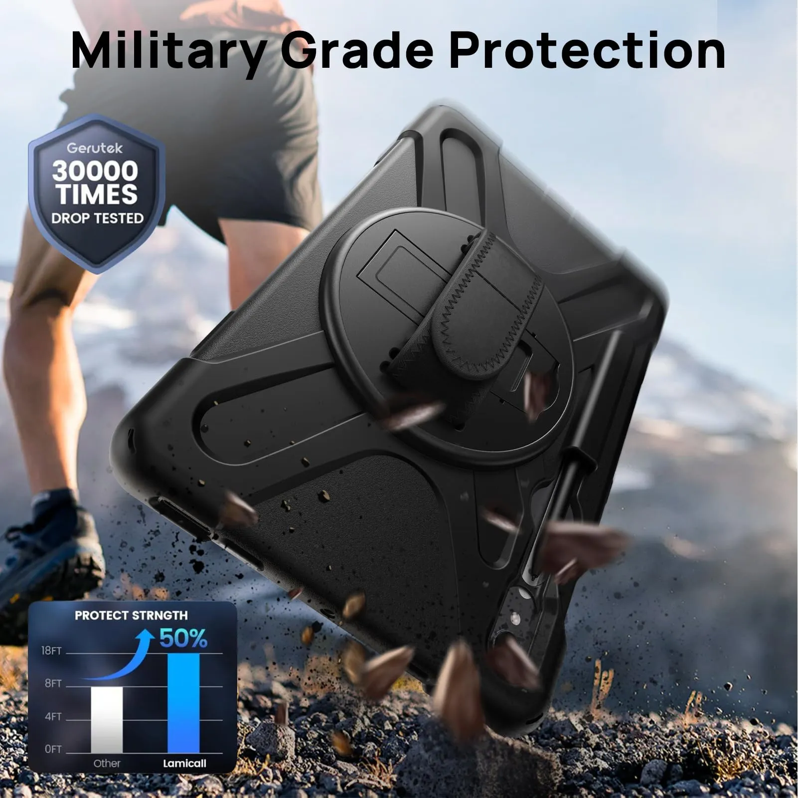 Gerutek Cover per Samsung Galaxy Tab S10 Lite/S10 FE/ S9 FE 10,9'', Nero - immagine 4