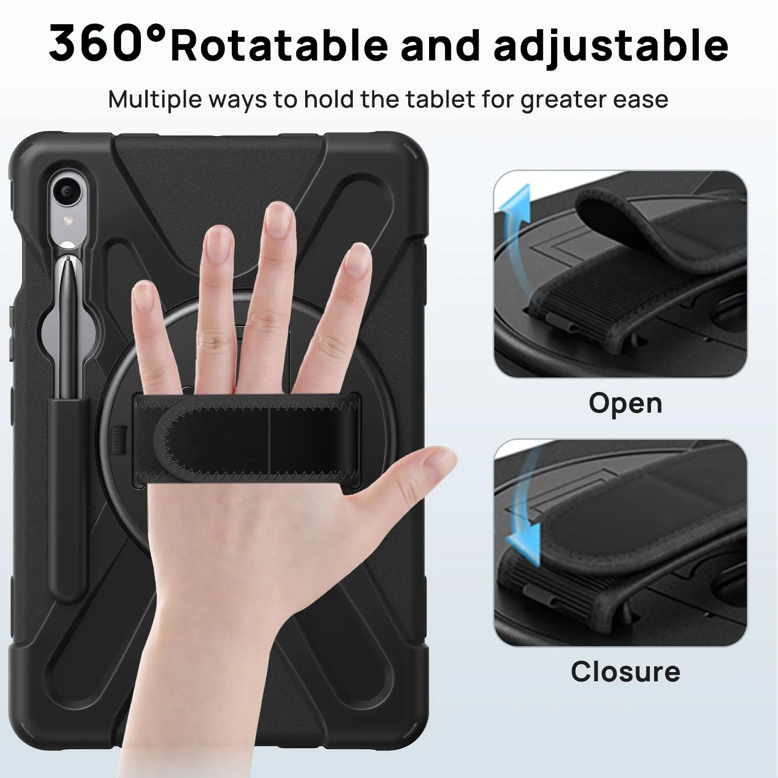 Gerutek Cover per Samsung Galaxy Tab S10 Lite/S10 FE/ S9 FE 10,9'', Nero - immagine 6