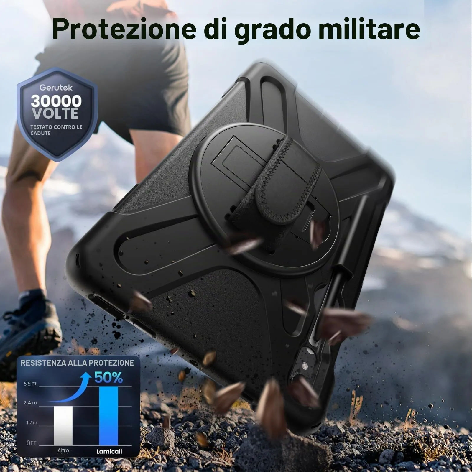 Gerutek Cover per Samsung Galaxy Tab S10 Lite/S10 FE/ S9 FE 10,9'', Nero - immagine 4