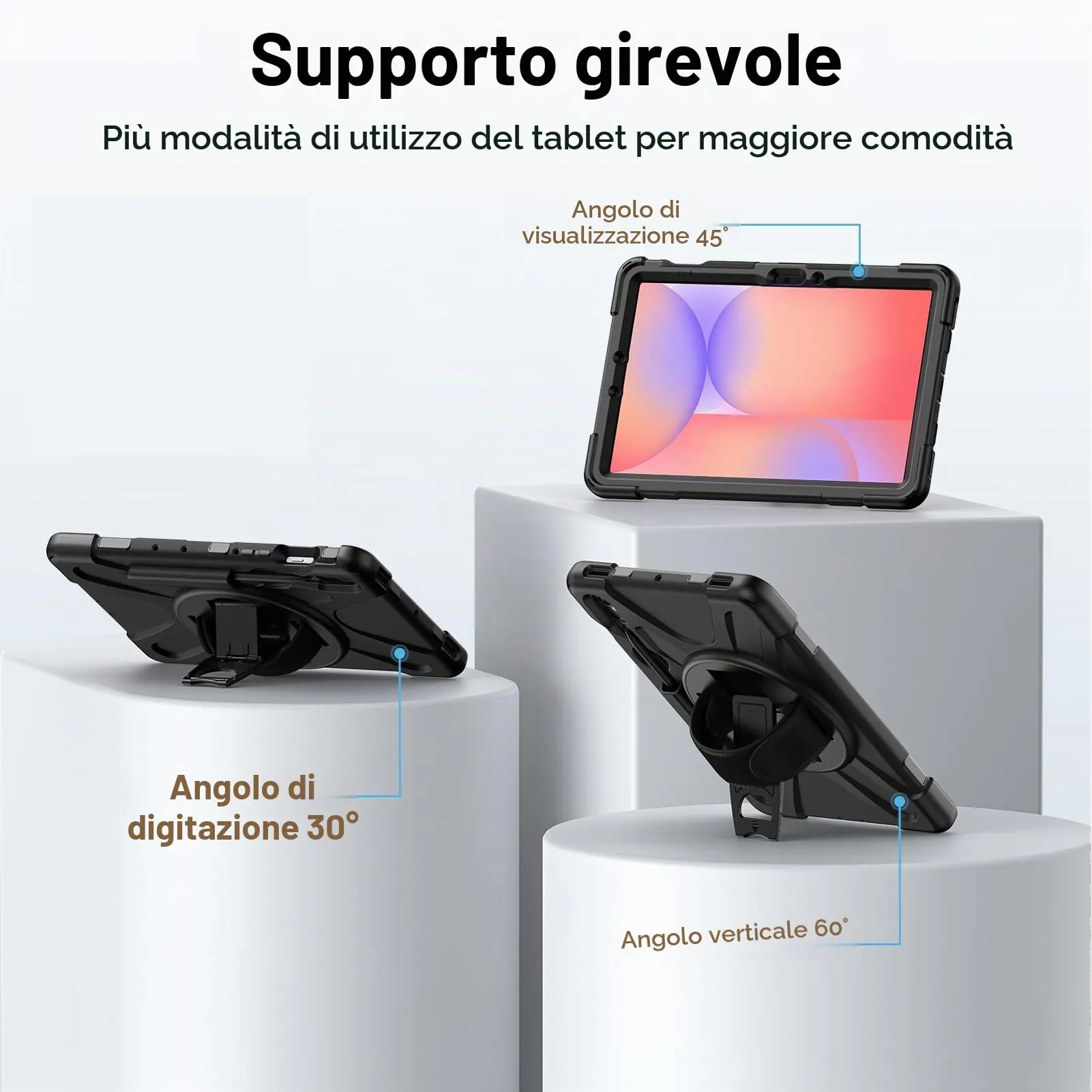 Gerutek Cover per Samsung Galaxy Tab S10 Lite/S10 FE/ S9 FE 10,9'', Nero - immagine 5