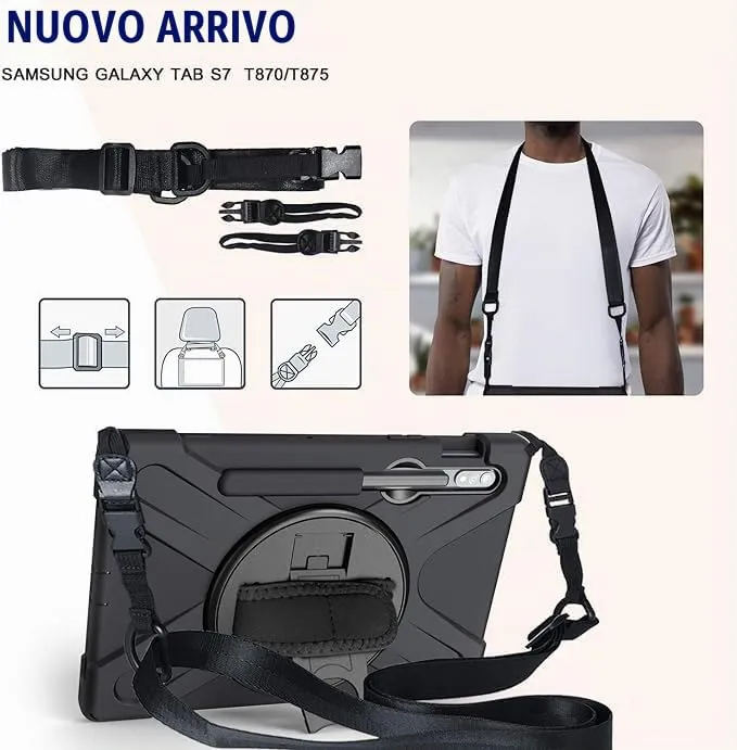 Gerutek Cover per Samsung Galaxy Tab S10 Lite/S10 FE/ S9 FE 10,9'', Nero - immagine 9