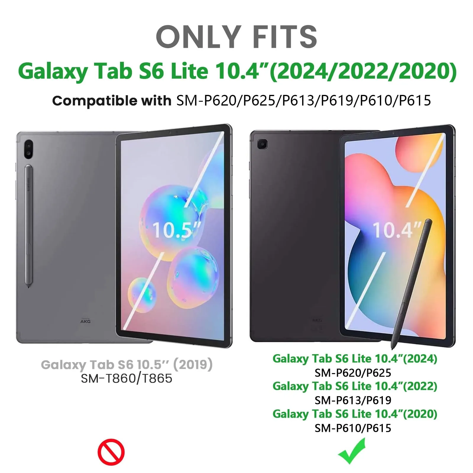 Gerutek Cover per Samsung Galaxy Tab S6 Lite 10,4'', Arcobaleno - immagine 2