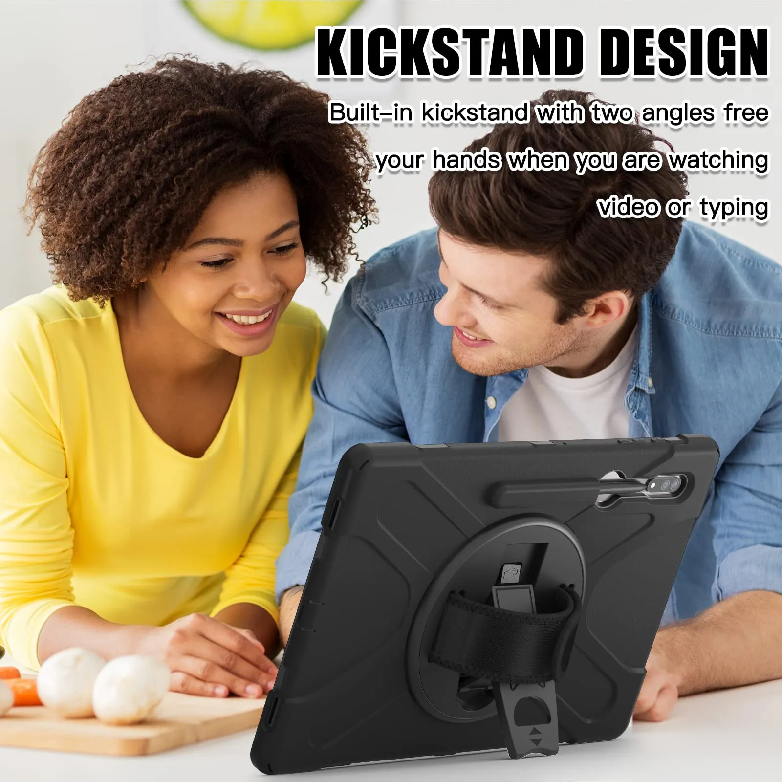 Gerutek Cover per Samsung Galaxy Tab S8 Ultra 14,6'' 2022, Nero - immagine 5