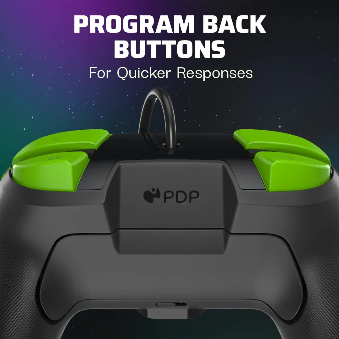 PDP Switch Rematch Cablato Controllore 1 Up Glow In The Dark, Pulsanti, Stick, Grilletti e Paddle Personalizzabili, Controlli Ergonomici - immagine 2