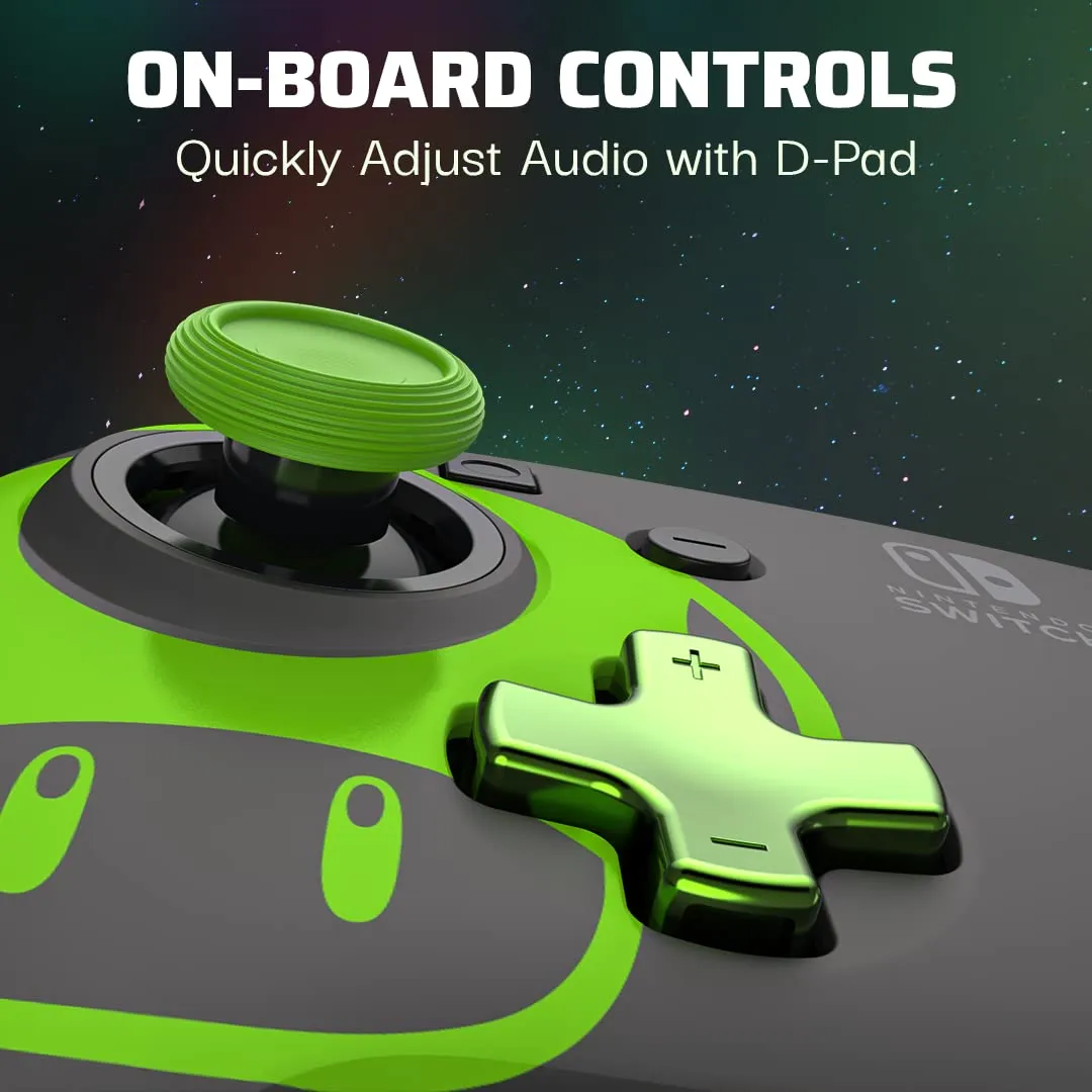 PDP Switch Rematch Cablato Controllore 1 Up Glow In The Dark, Pulsanti, Stick, Grilletti e Paddle Personalizzabili, Controlli Ergonomici - immagine 4