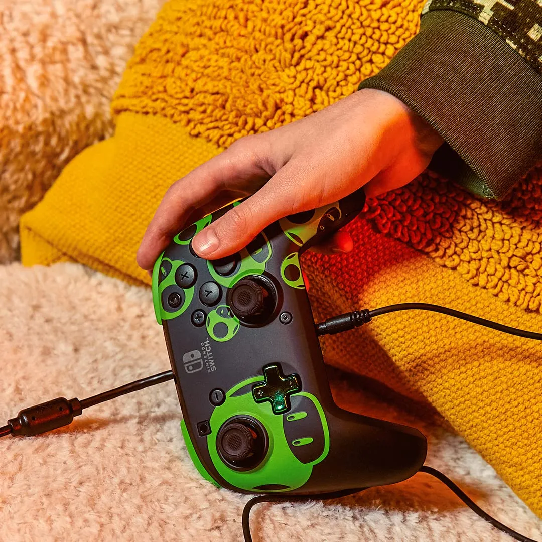 PDP Switch Rematch Cablato Controllore 1 Up Glow In The Dark, Pulsanti, Stick, Grilletti e Paddle Personalizzabili, Controlli Ergonomici - immagine 7