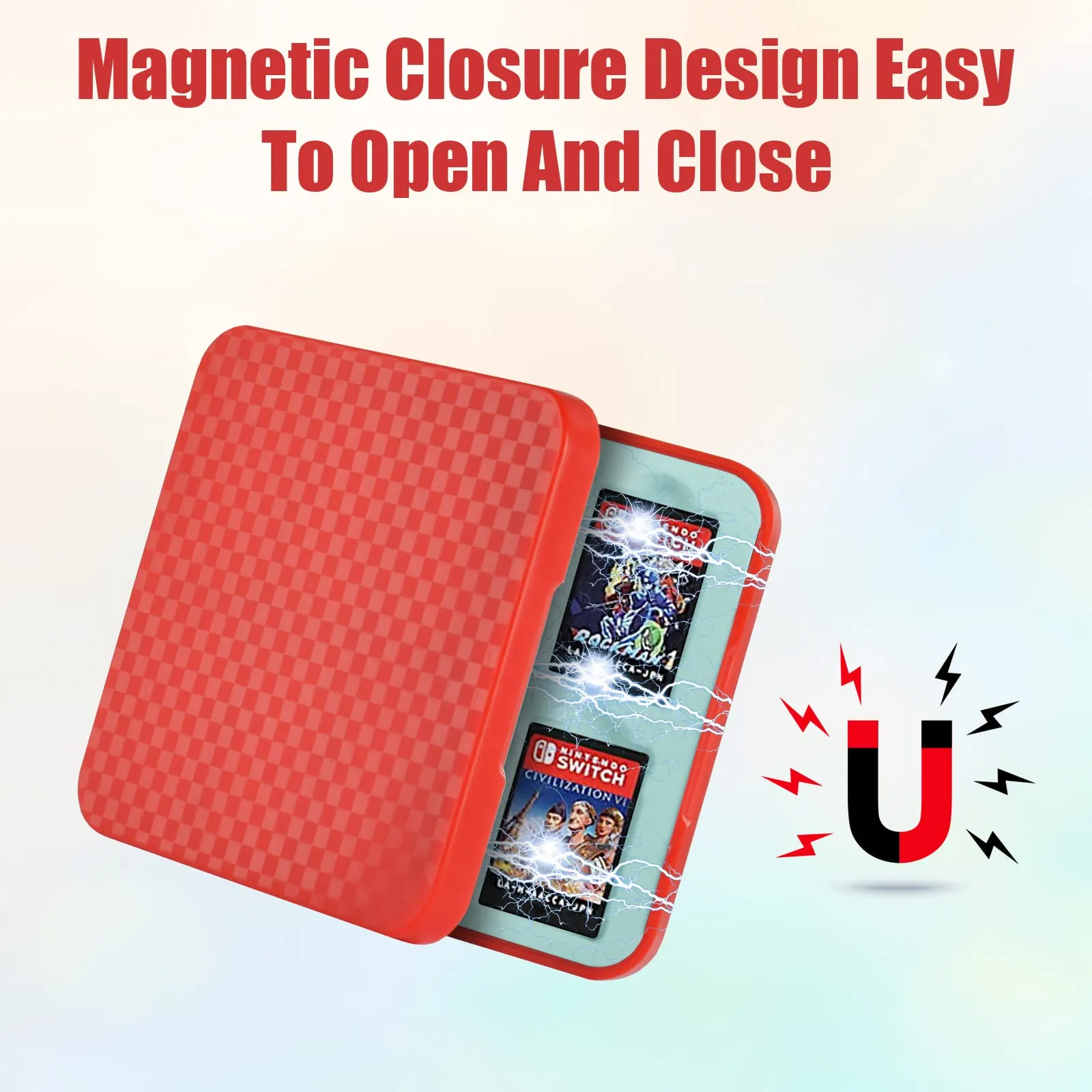 Vicloon Giochi Custodia Porta Cartucce di Gioco, Porta Cartucce Custodia Protettiva con 12 Slot/Inserimenti, Custodia Porta Cartucce di Gioco per Switch OLED/Switch/Switch Lite, Rosso - immagine 5