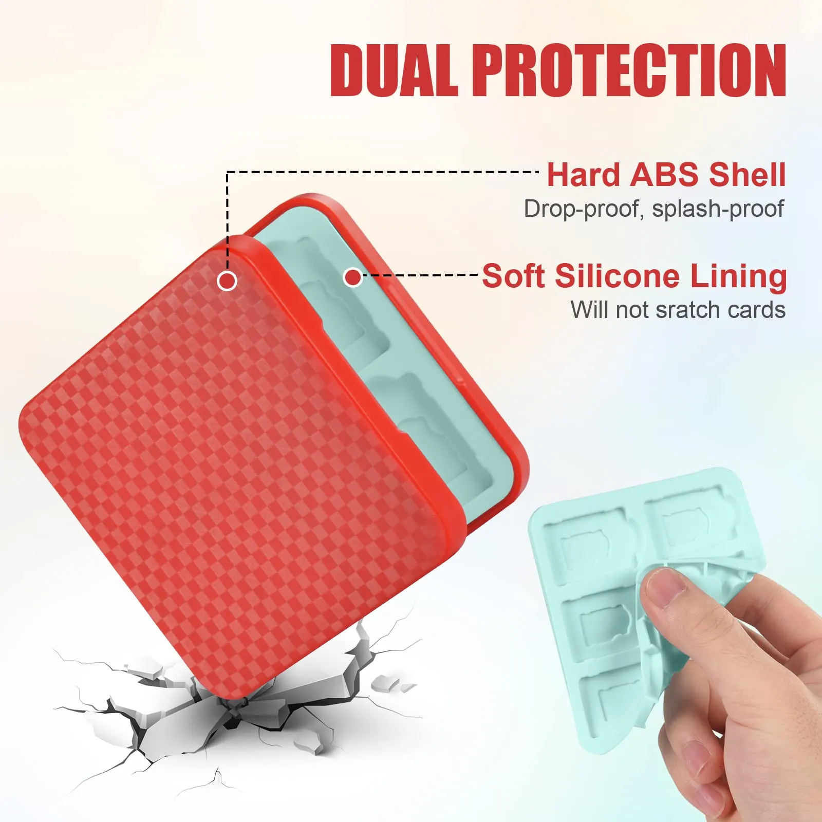 Vicloon Giochi Custodia Porta Cartucce di Gioco, Porta Cartucce Custodia Protettiva con 12 Slot/Inserimenti, Custodia Porta Cartucce di Gioco per Switch OLED/Switch/Switch Lite, Rosso - immagine 6