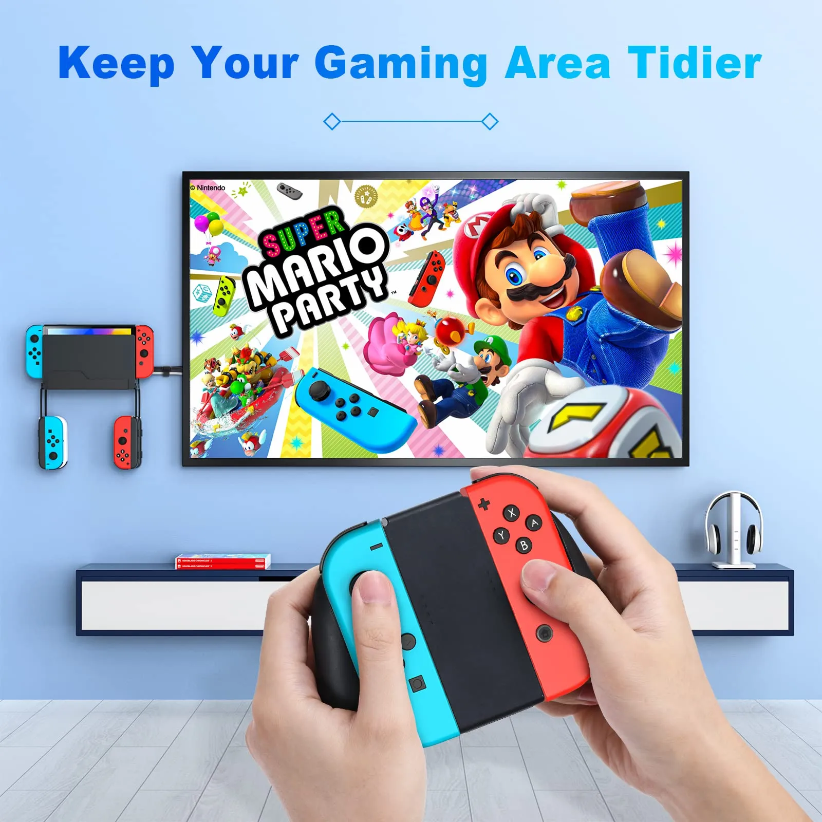 MoKo Supporto da Parete Compatibile con Nintendo Switch/Switch OLED - immagine 6