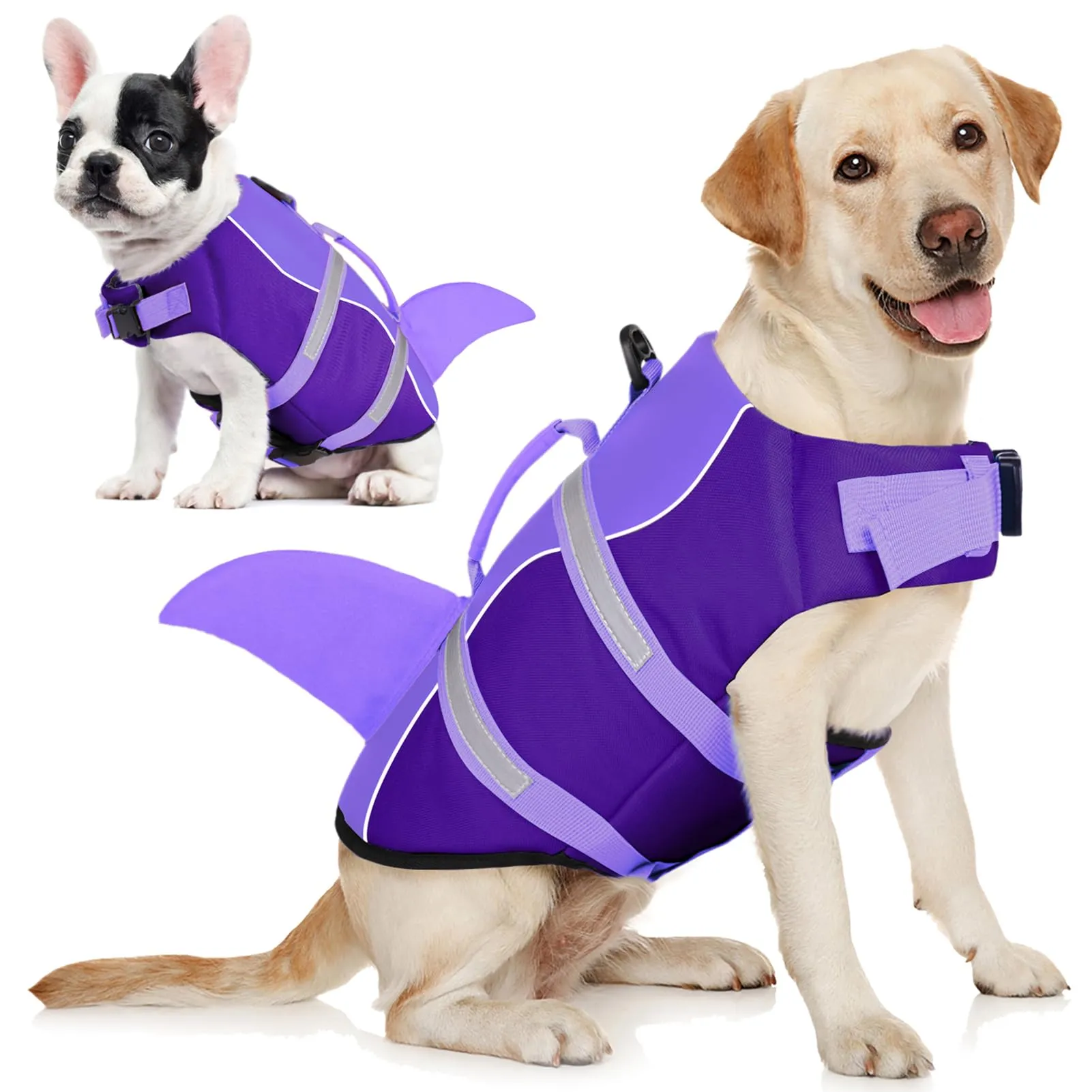 AOFITEE, Giubbotto di salvataggio per cani, giubbotto di salvataggio per cani di taglia piccola, media e grande, con manico di salvataggio, giubbotto di salvataggio riflettente per cani di taglia - immagine 1
