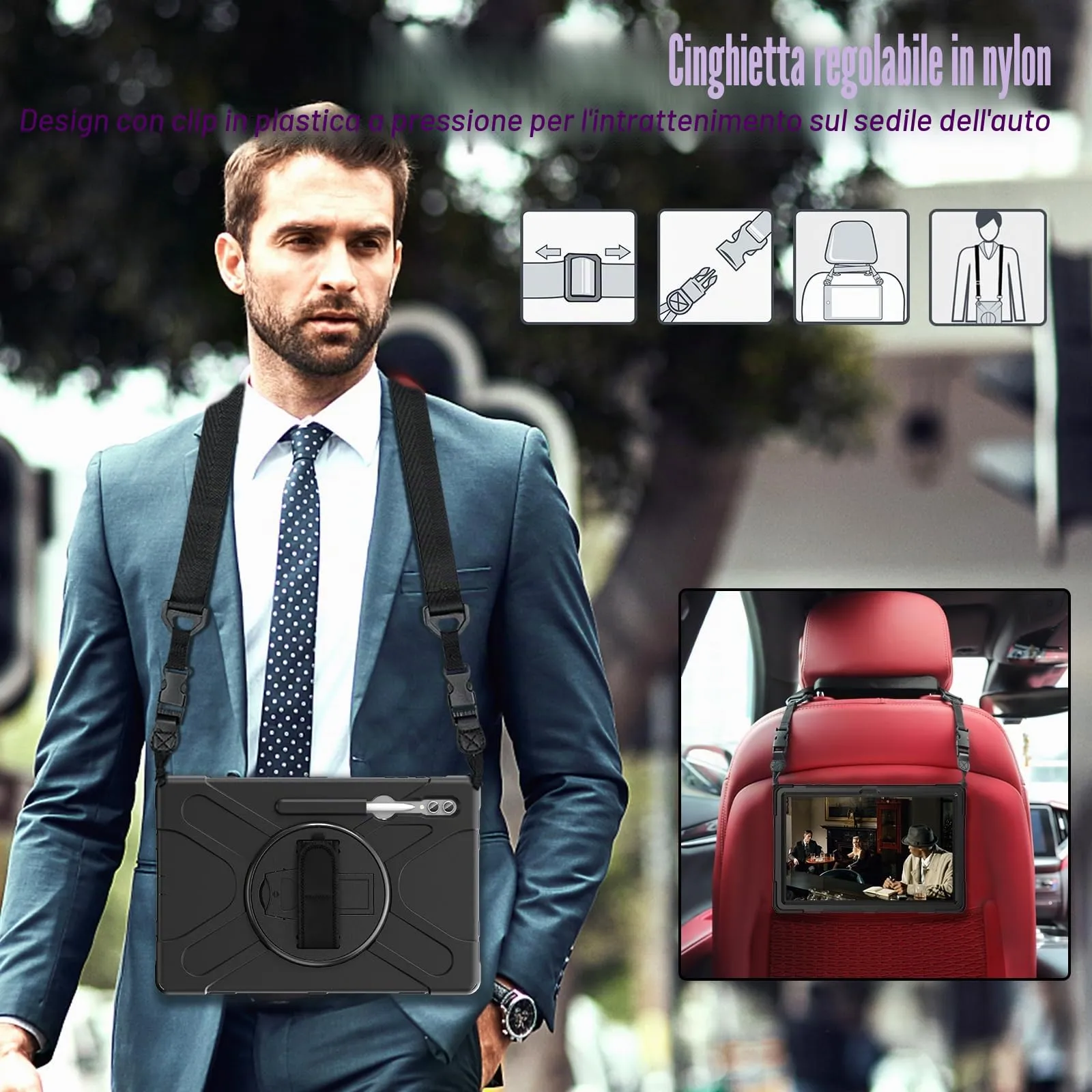 Gerutek Cover per Samsung Galaxy Tab S10 Ultra/S9 Ultra/S8 Ultra 14,6'' - immagine 6