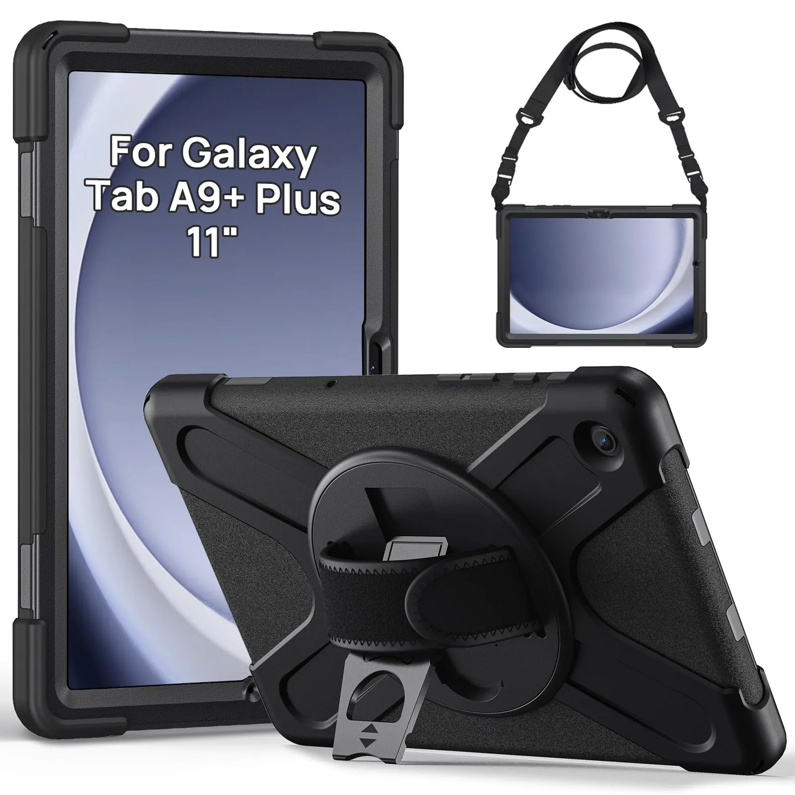 Gerutek Cover per Samsung Galaxy Tab A9+/A9 Plus 11 Pollici 2023, Nero - immagine 1