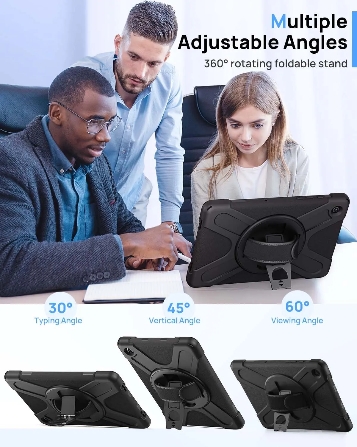 Gerutek Cover per Samsung Galaxy Tab A9+/A9 Plus 11 Pollici 2023, Nero - immagine 5